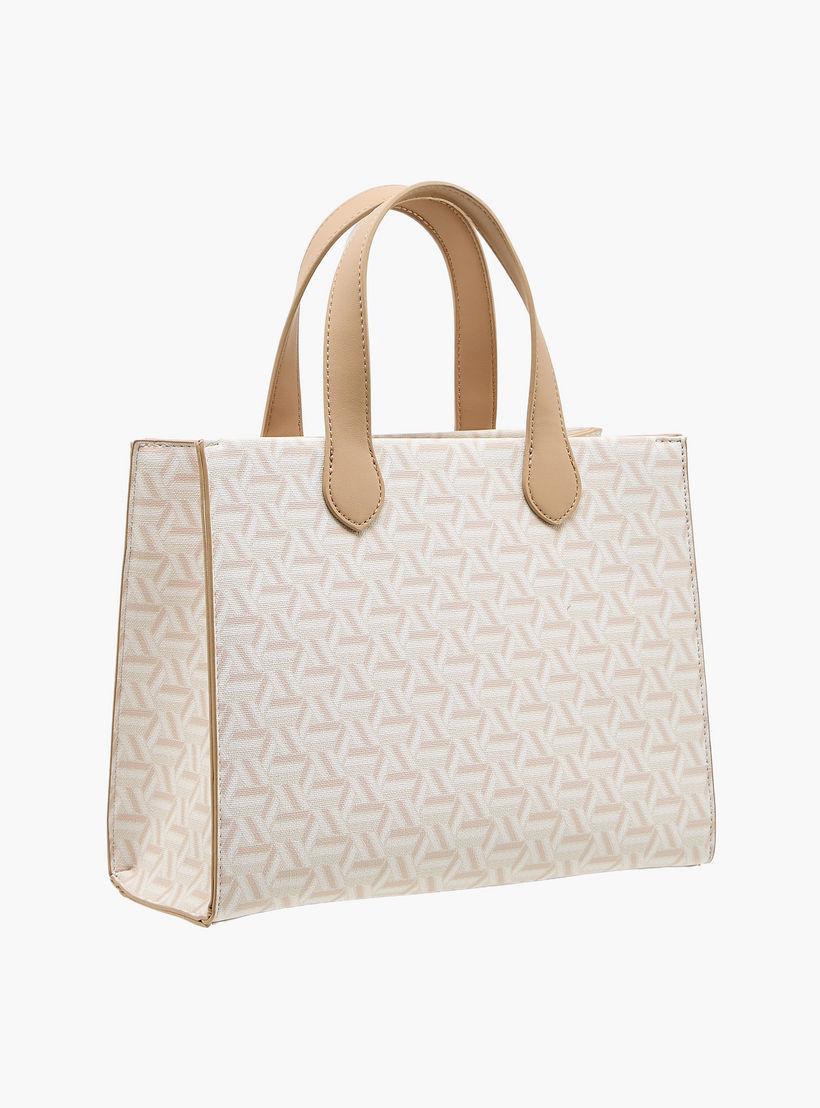 US POLO ASSN. Geometric Print Tote Bag with Detachable Strap-women-bagsandwallets-handbags-image-4