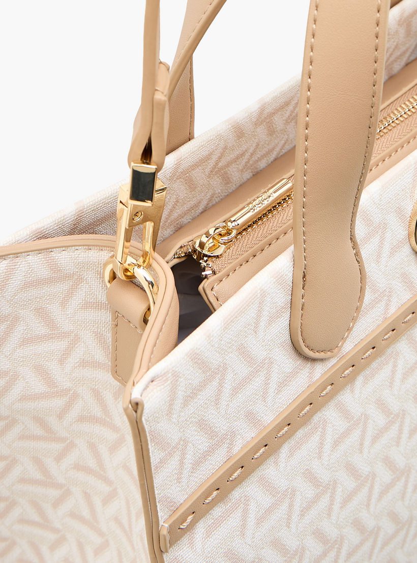US POLO ASSN. Geometric Print Tote Bag with Detachable Strap-women-bagsandwallets-handbags-image-6