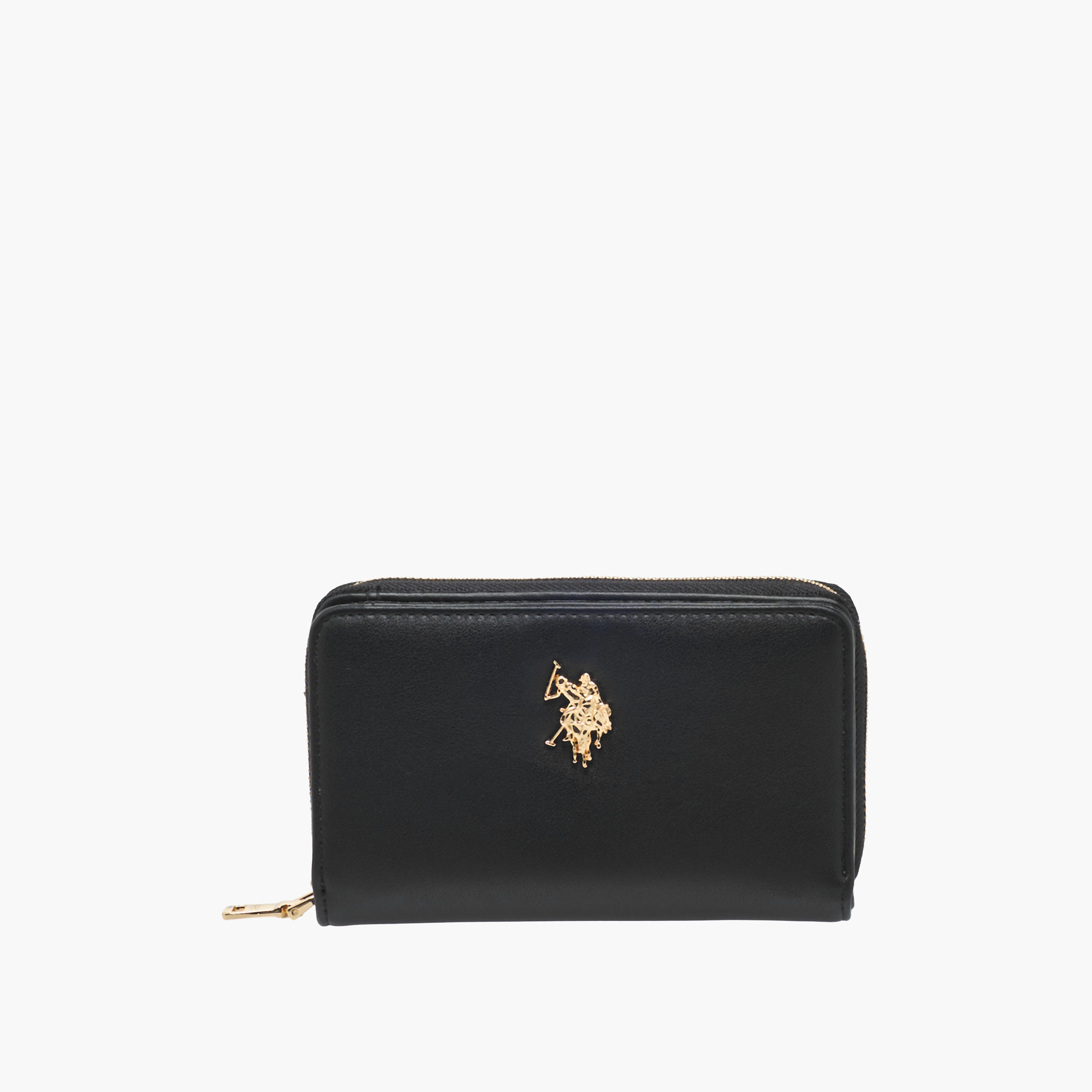 US POLO ASSN. Solid Zip-Around Wallet-women-bagsandwallets-wallets-image-1