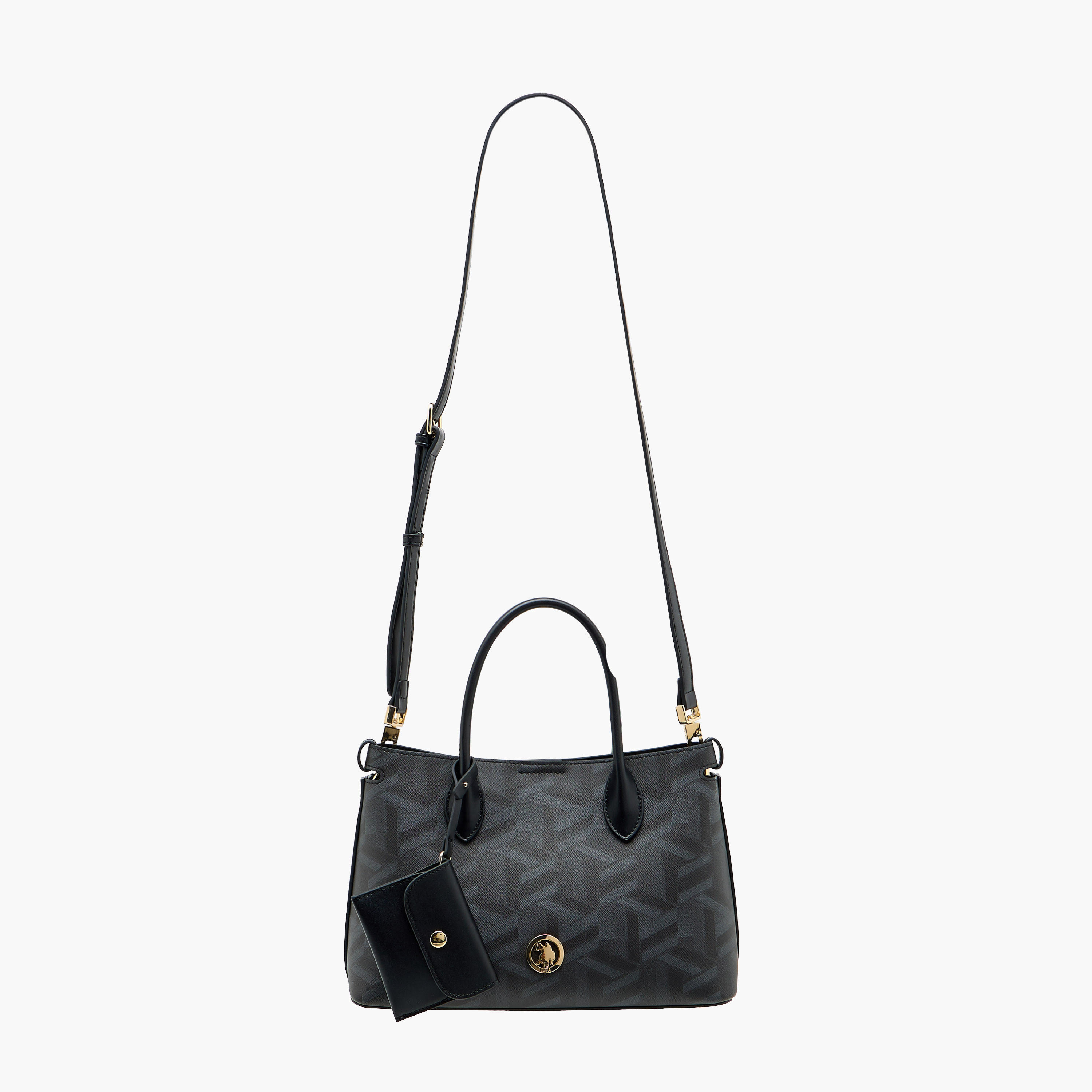 US POLO ASSN. Geometric Print Tote Bag with Coin Pouch-women-bagsandwallets-handbags-image-3
