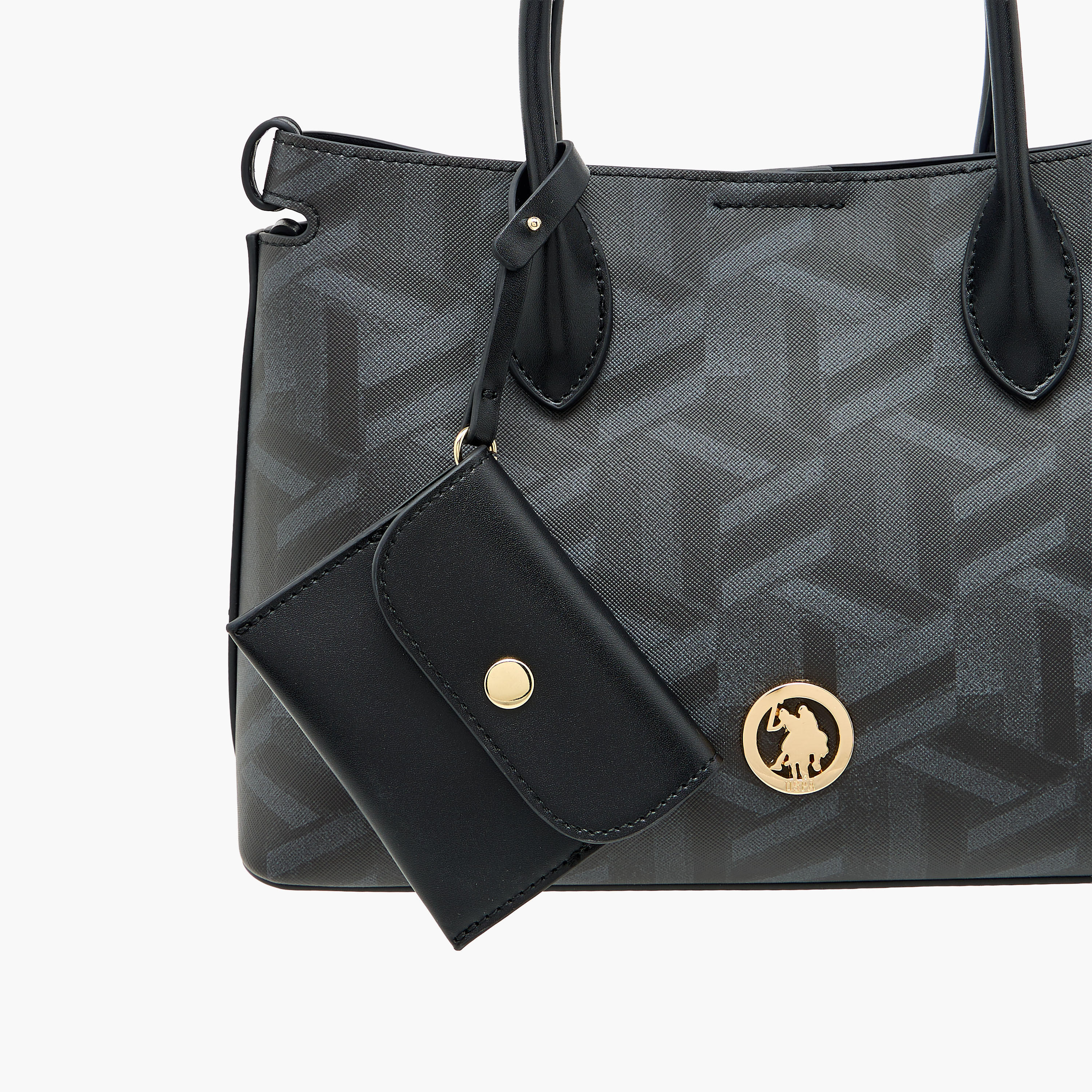 US POLO ASSN. Geometric Print Tote Bag with Coin Pouch-women-bagsandwallets-handbags-image-5