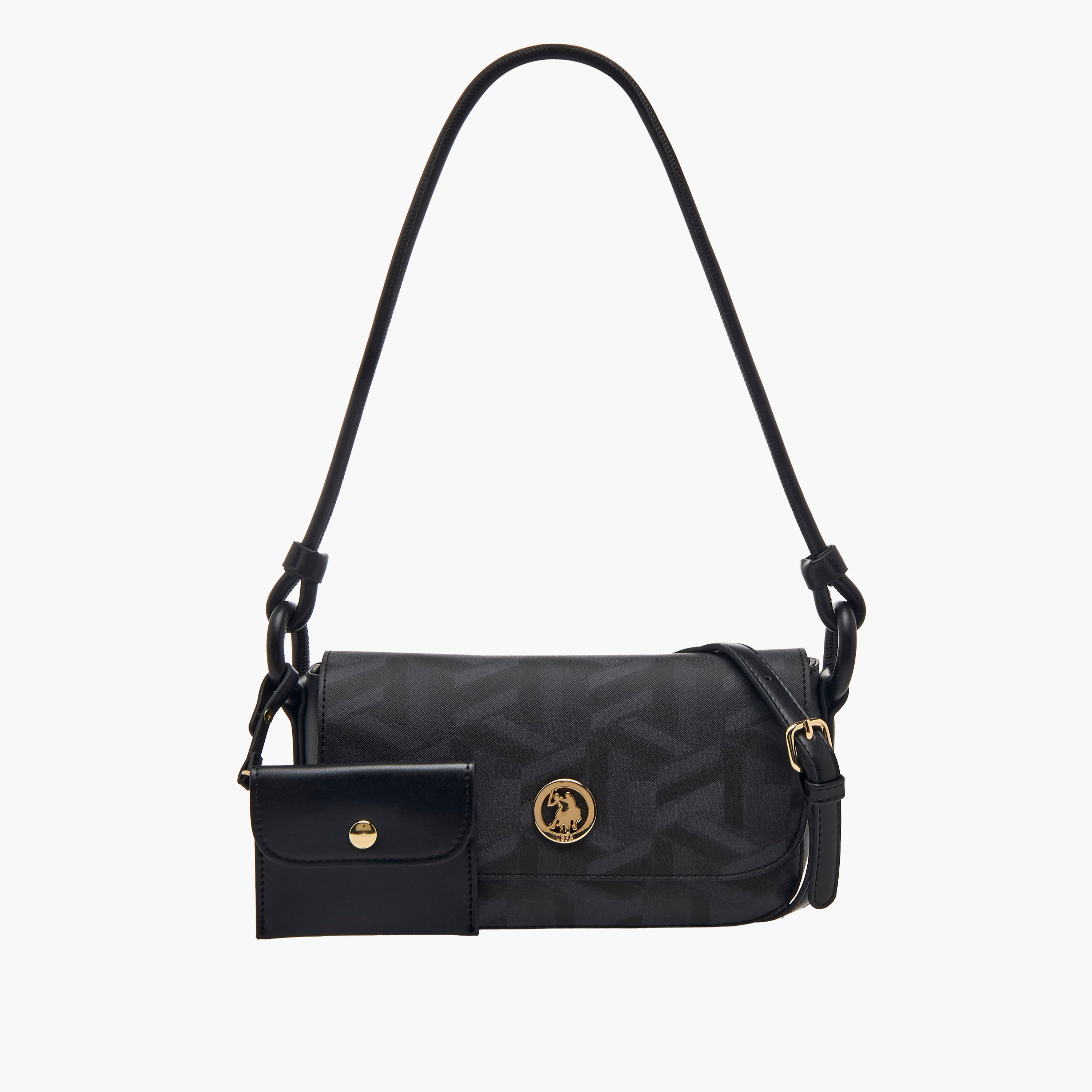 US POLO ASSN. Geometric Print Crossbody Bag with Coin Pouch-women-bagsandwallets-handbags-image-1