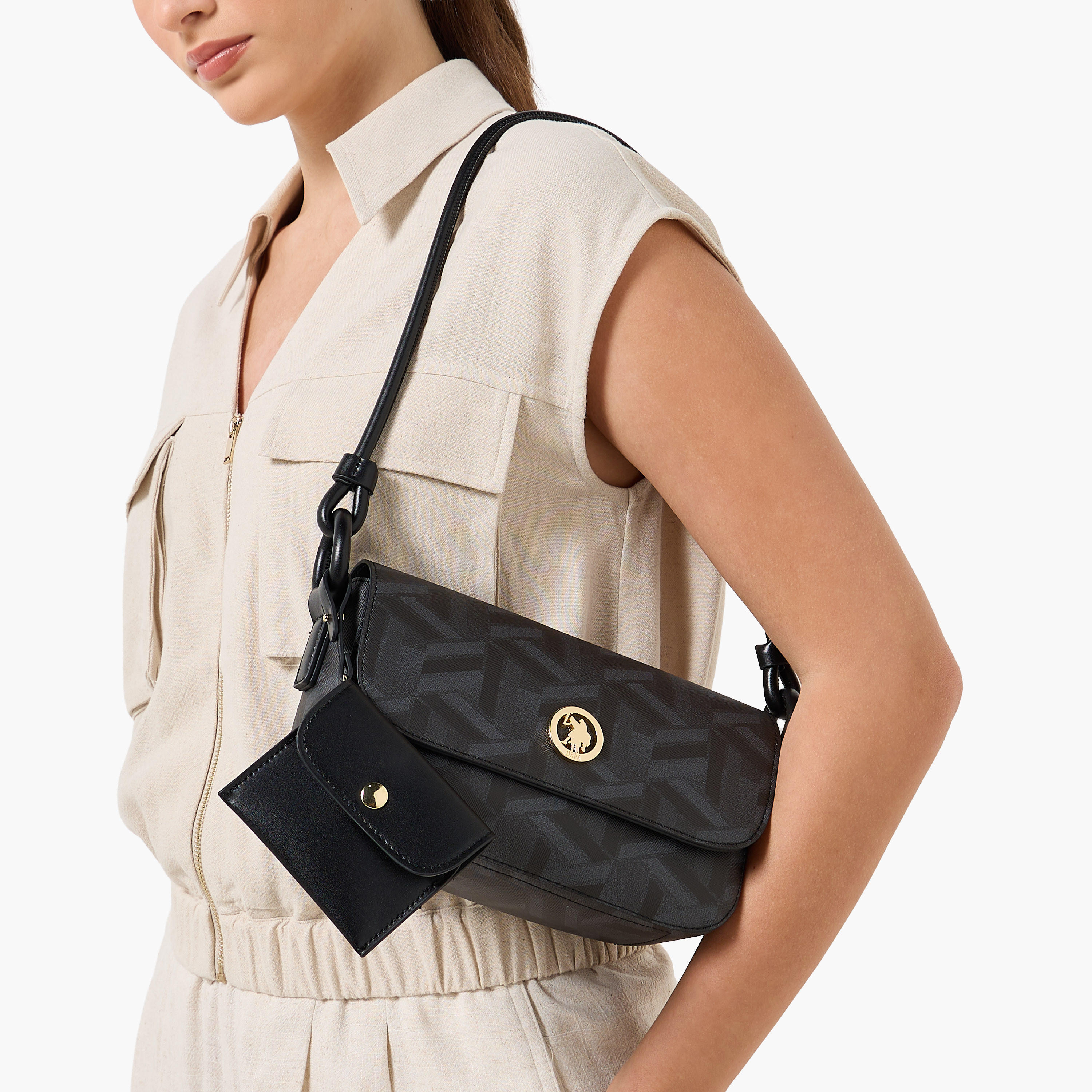 US POLO ASSN. Geometric Print Crossbody Bag with Coin Pouch-women-bagsandwallets-handbags-image-2