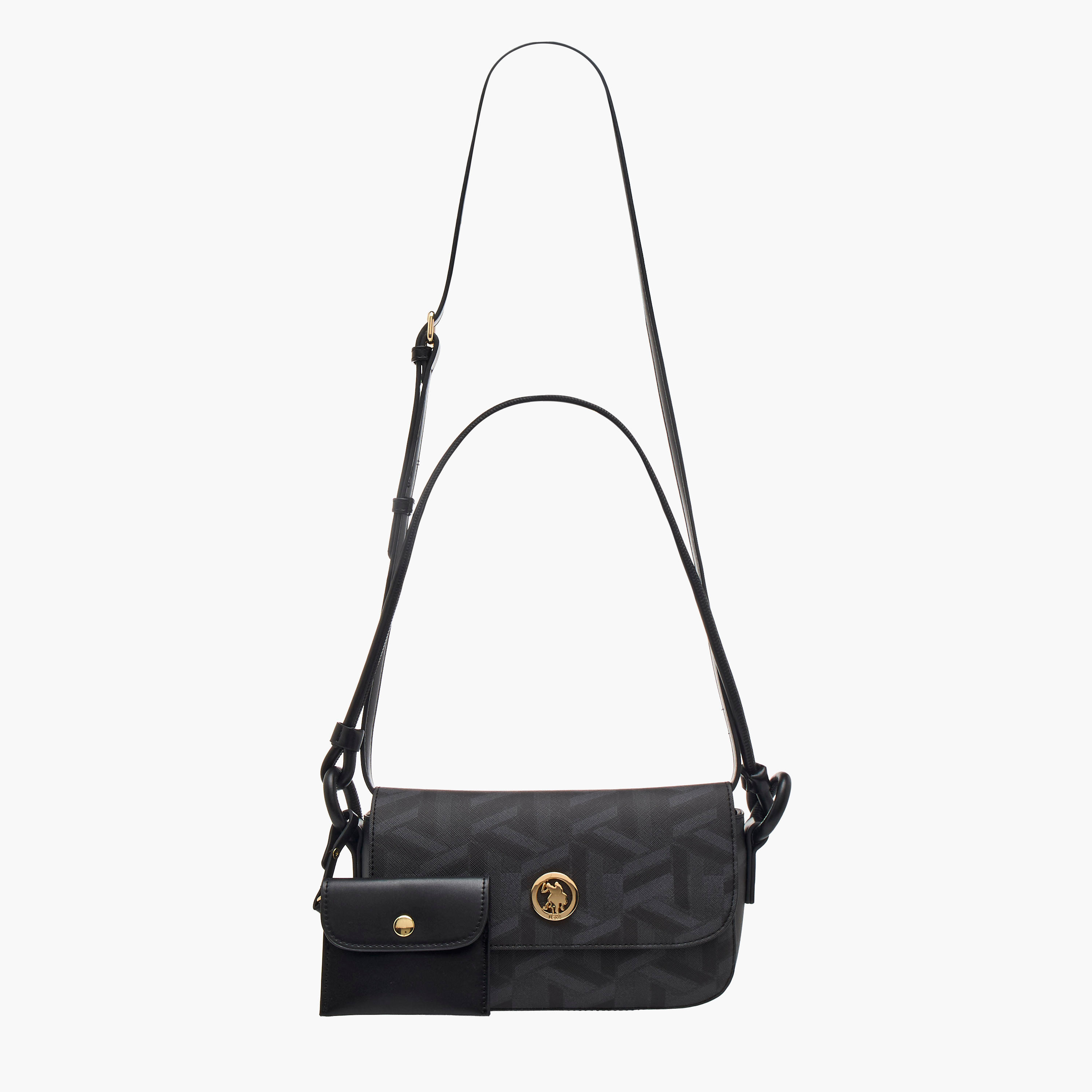 US POLO ASSN. Geometric Print Crossbody Bag with Coin Pouch-women-bagsandwallets-handbags-image-3