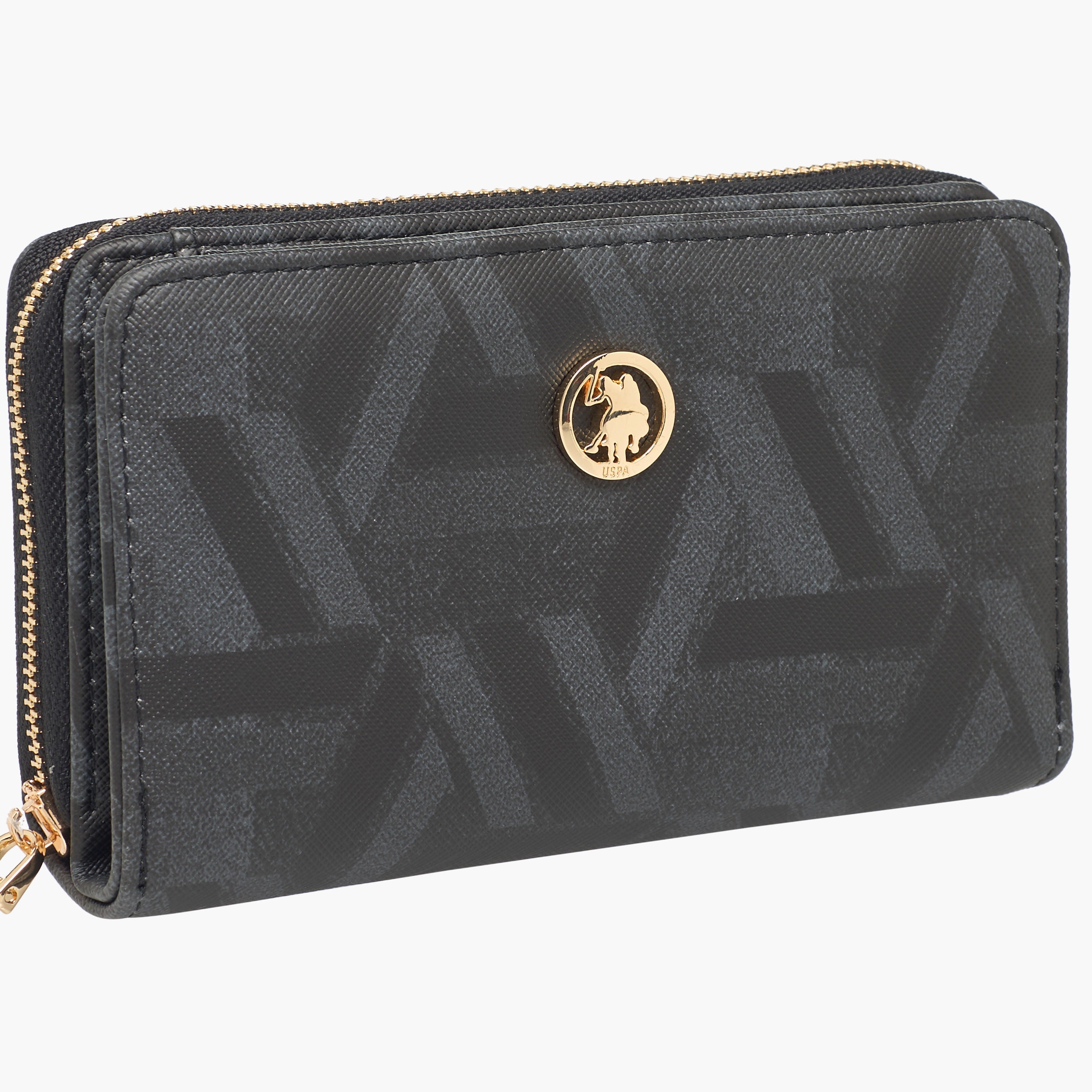محفظة بطبعات هندسية وسحاب إغلاق من يو أس بولو أسن-women-bagsandwallets-wallets-image-3