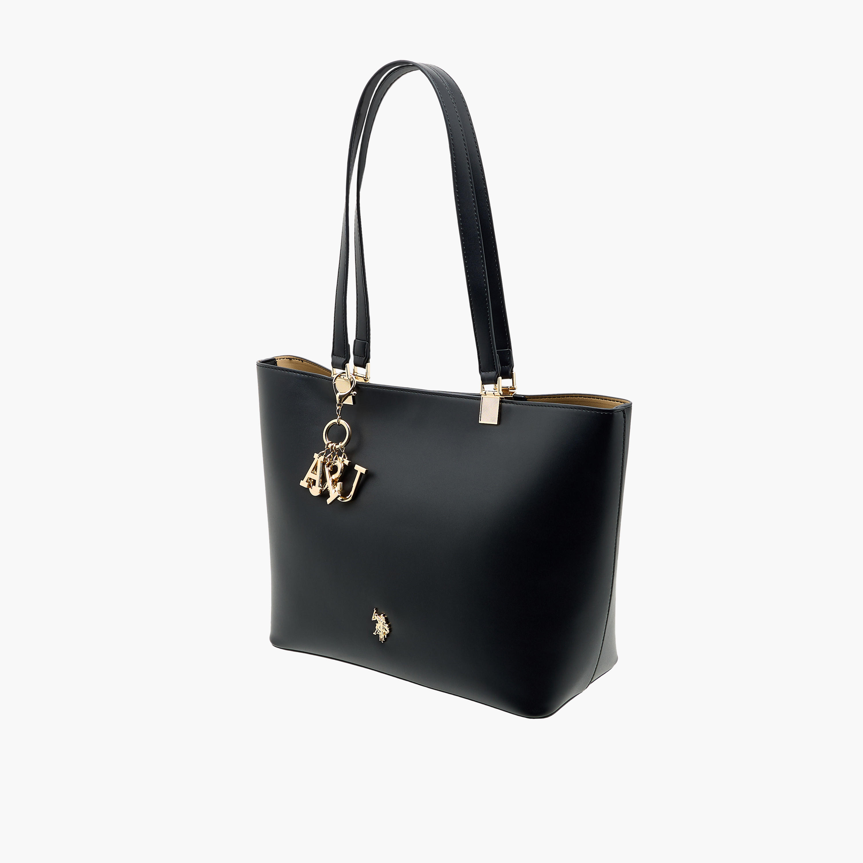 US POLO ASSN. Charm Detail Tote Bag with Detachable Strap-women-bagsandwallets-handbags-image-3