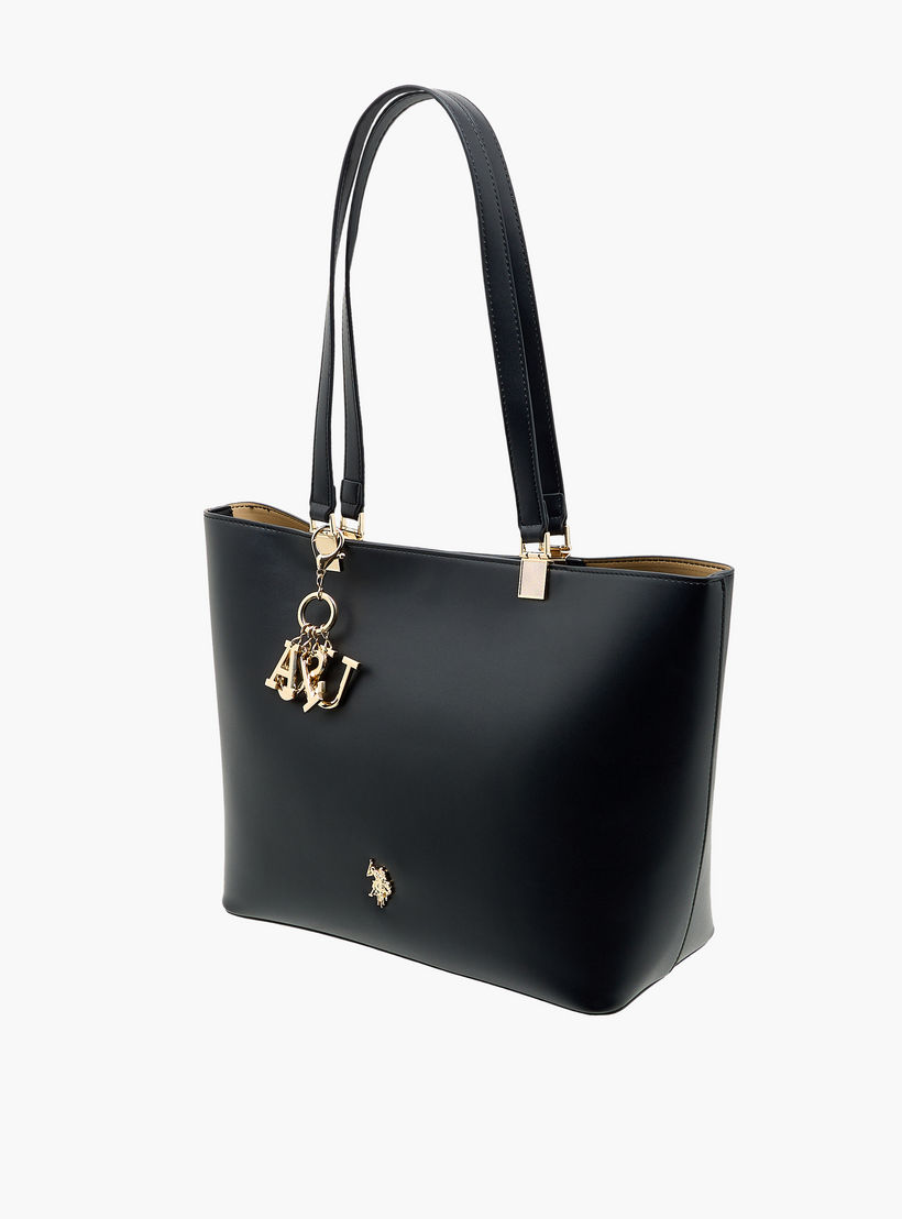 US POLO ASSN. Charm Detail Tote Bag with Detachable Strap-women-bagsandwallets-handbags-image-3