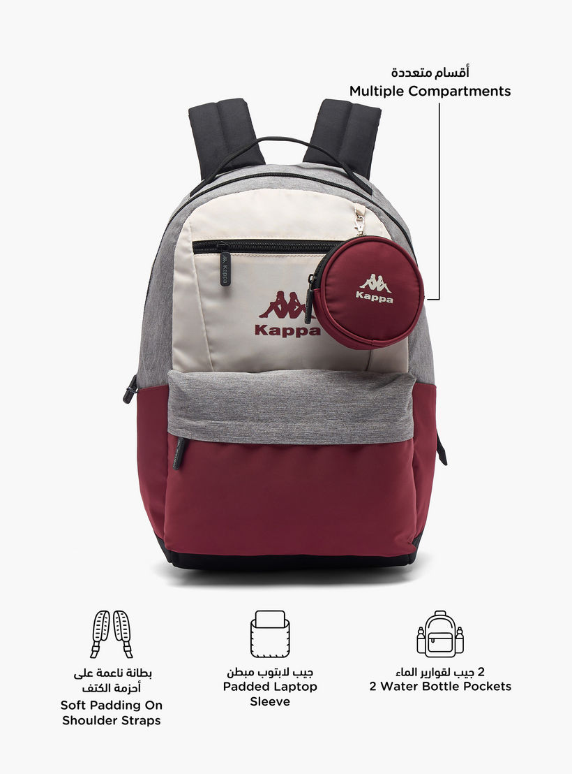 Kappa Colourblock Backpack for Kids 13 Years+ with Detachable Pouch-boys-accessories-bagsandbackpacks-image-2