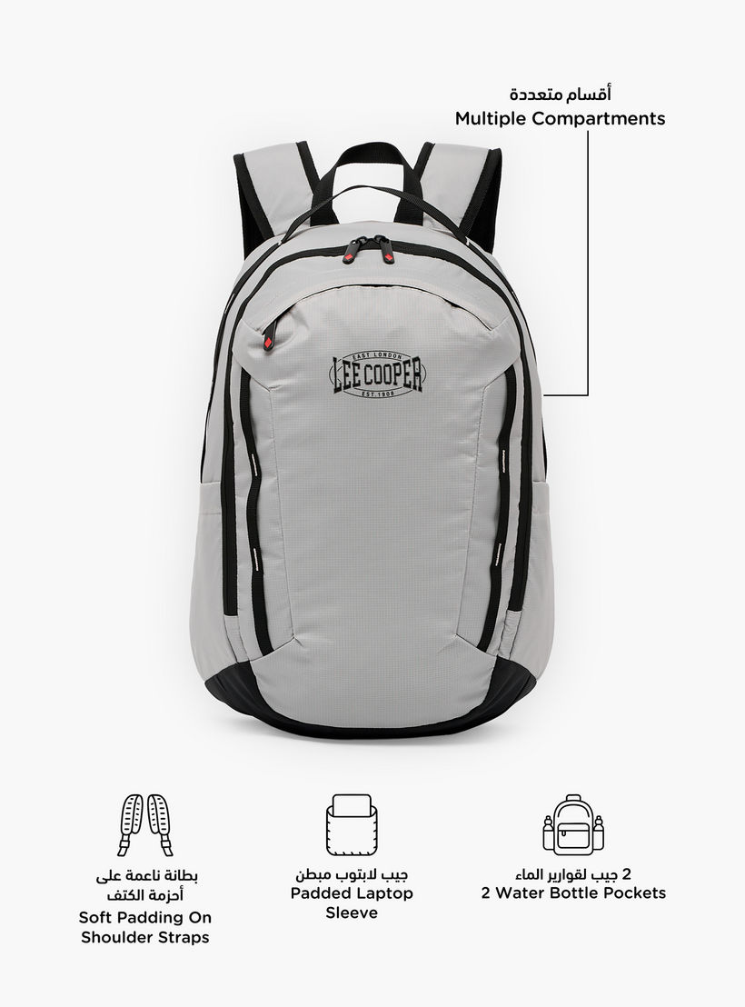 Lee Cooper Logo Print School Backpack for Kids 13 Years+ with Padded Shoulder Straps-boys-accessories-bagsandbackpacks-image-2