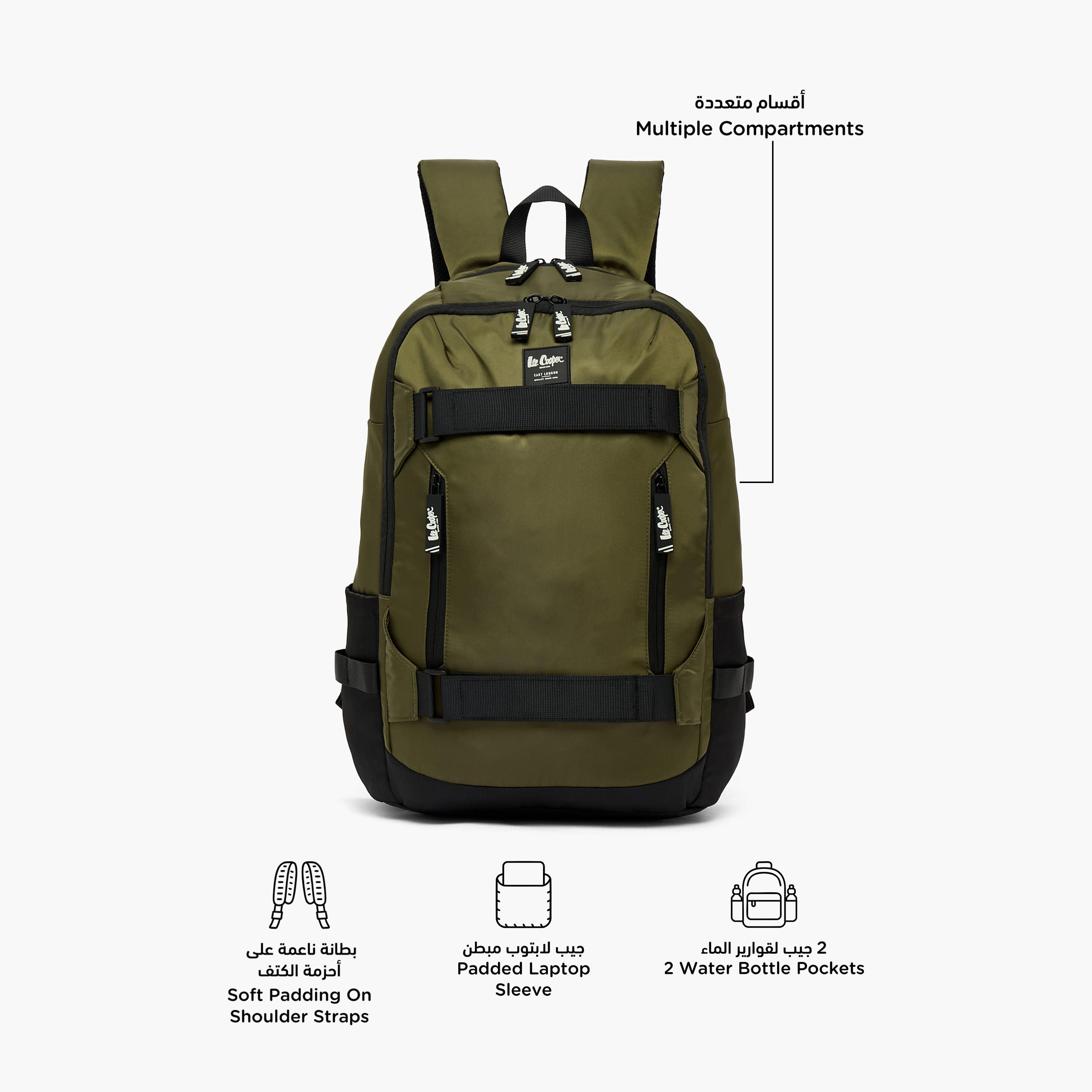 Lee Cooper Solid Backpack for Kids 13 Years+ with Padded Shoulder Straps-boys-accessories-bagsandbackpacks-image-5