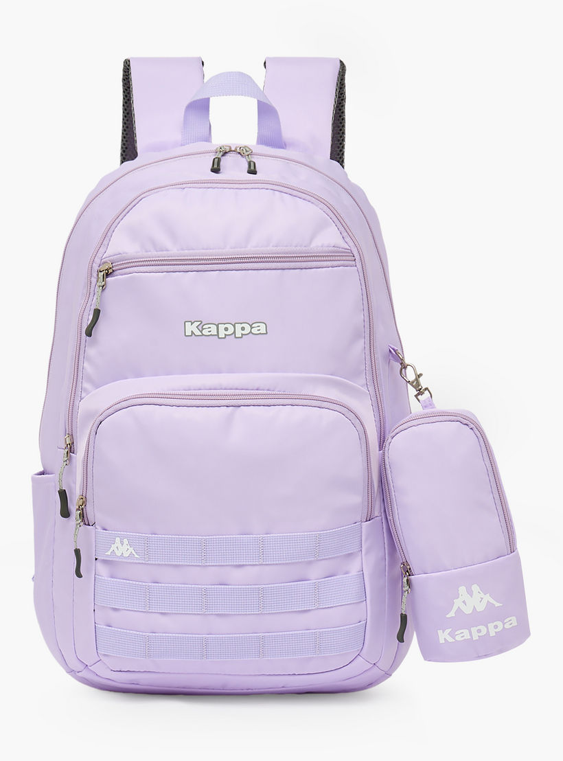Kappa Logo Print 2-Piece School Backpack Set for Kids 13 Years+ with Detachable Pouch - 19 inches-school-bagsandbackpacks-backpacks-image-1