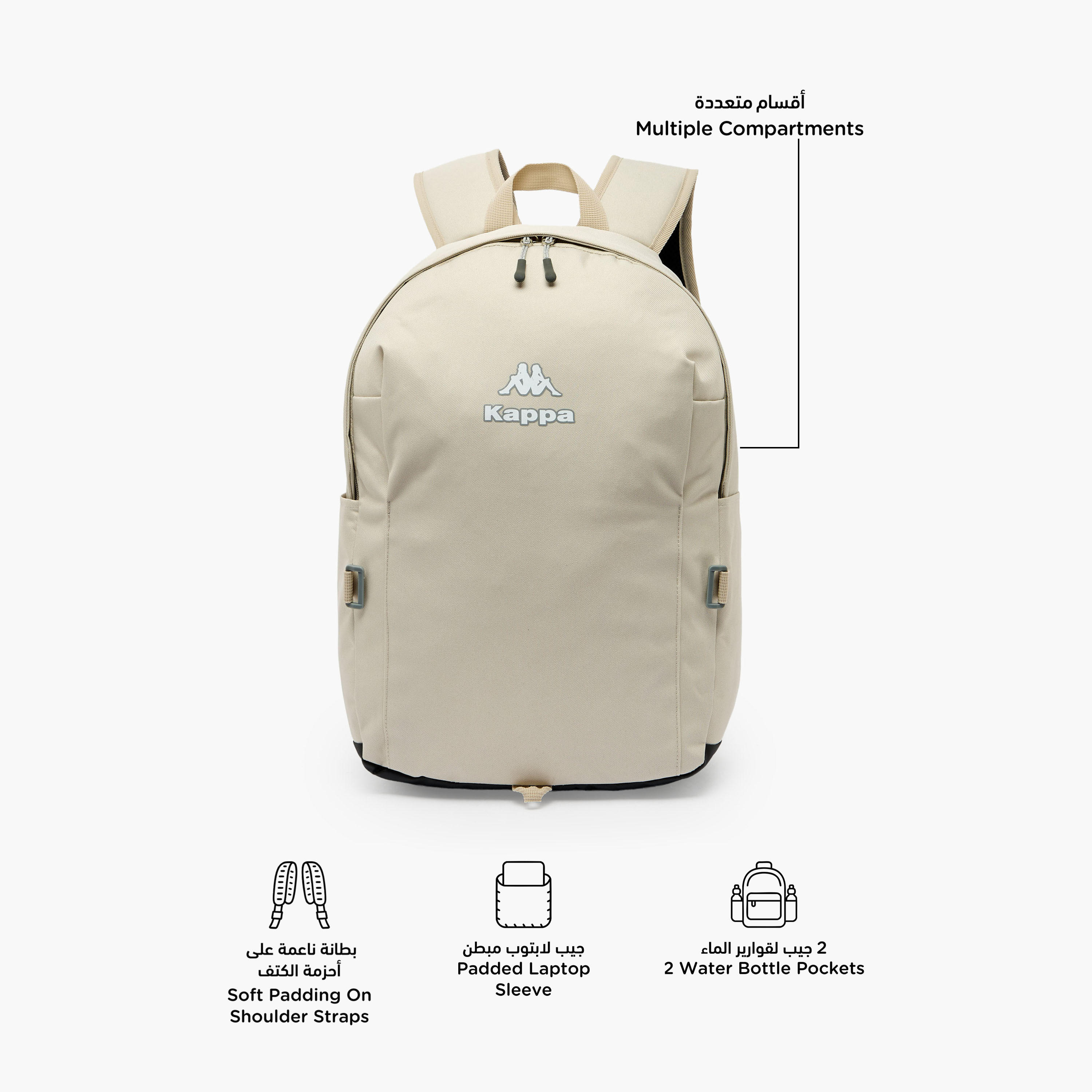 شنطة ظهر للأطفال 13+ سنة بأحزمة كتف مبطنة مع مقلمة بطبعات شعار من كابا-school-bagsandbackpacks-backpacks-image-4