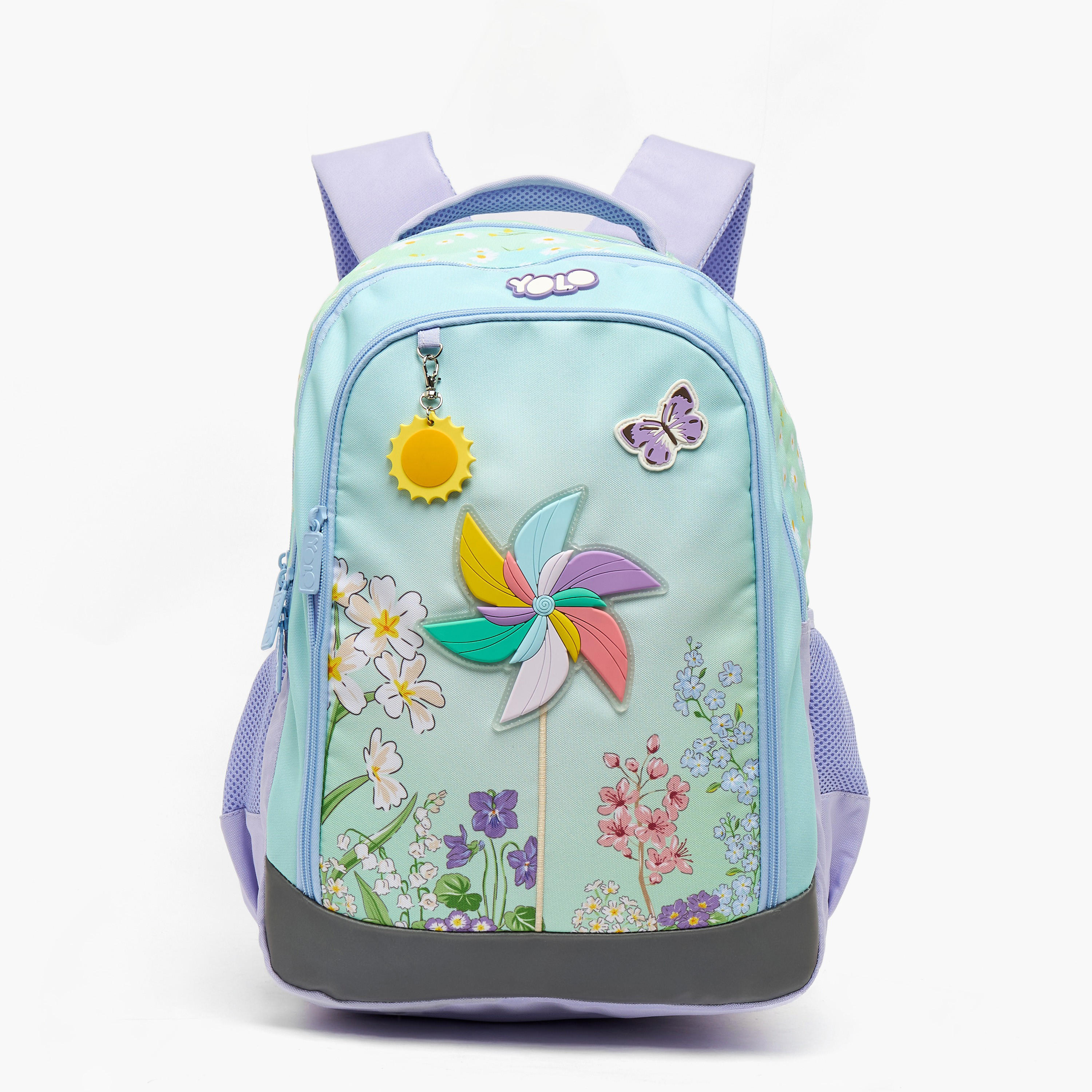 شنطة ظهر بأحزمة مبطنة وطبعات زهرية للبنات بعمر 8-13 سنة من يولو - 18 بوصة-school-bagsandbackpacks-backpacks-image-6
