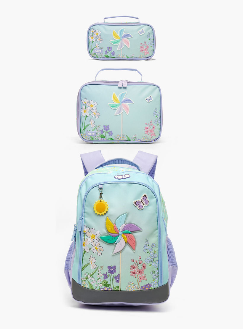 شنطة ظهر بأحزمة مبطنة وطبعات زهرية للبنات بعمر 8-13 سنة من يولو - 18 بوصة-school-bagsandbackpacks-backpacks-image-5