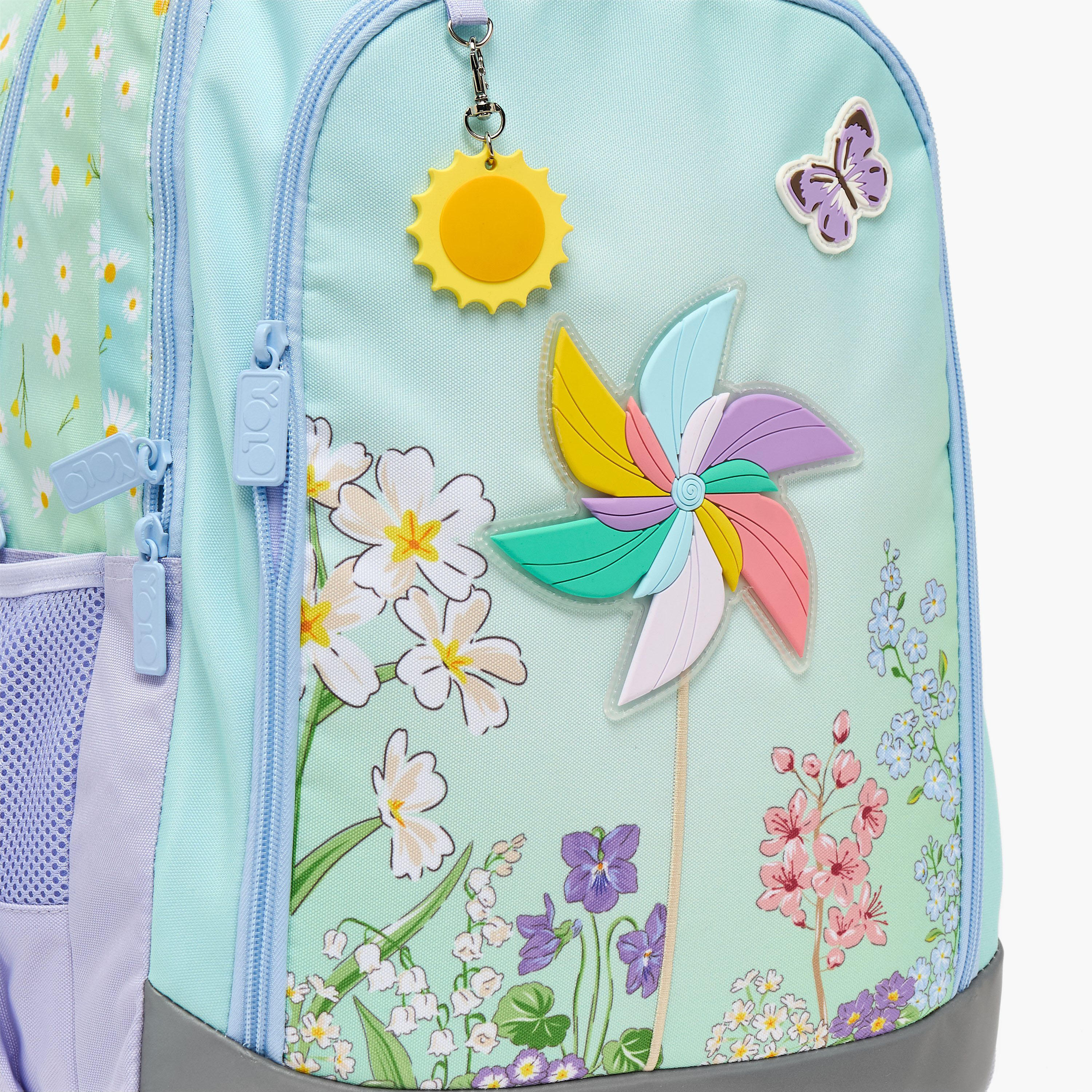 شنطة ظهر بأحزمة مبطنة وطبعات زهرية للبنات بعمر 8-13 سنة من يولو - 18 بوصة-school-bagsandbackpacks-backpacks-image-8