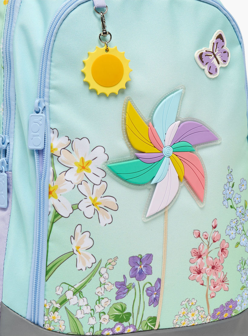 شنطة ظهر بأحزمة مبطنة وطبعات زهرية للبنات بعمر 8-13 سنة من يولو - 18 بوصة-school-bagsandbackpacks-backpacks-image-8