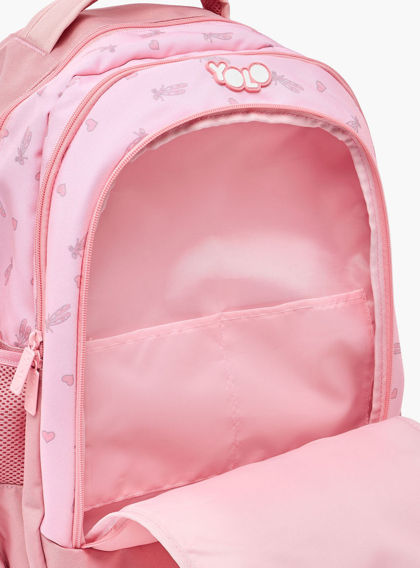 شنطة ظهر بطبعة باليرينا للبنات من 8-13 سنة مع أحزمة كتف مبطنة - 18 بوصة من يولو-school-bagsandbackpacks-backpacks-image-5