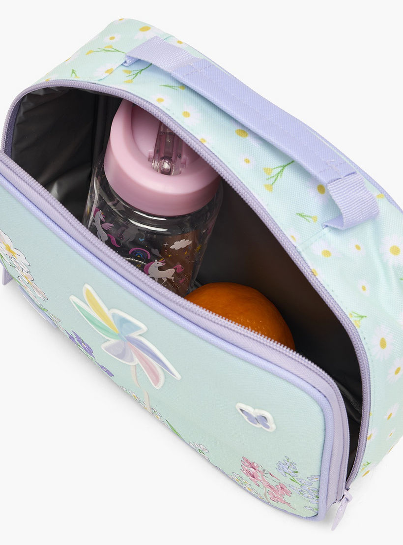 Yolo Floral Print Lunch Bag for Girls 5-8 Years with Zip Closure-school-lunchessentials-lunchbags-image-4