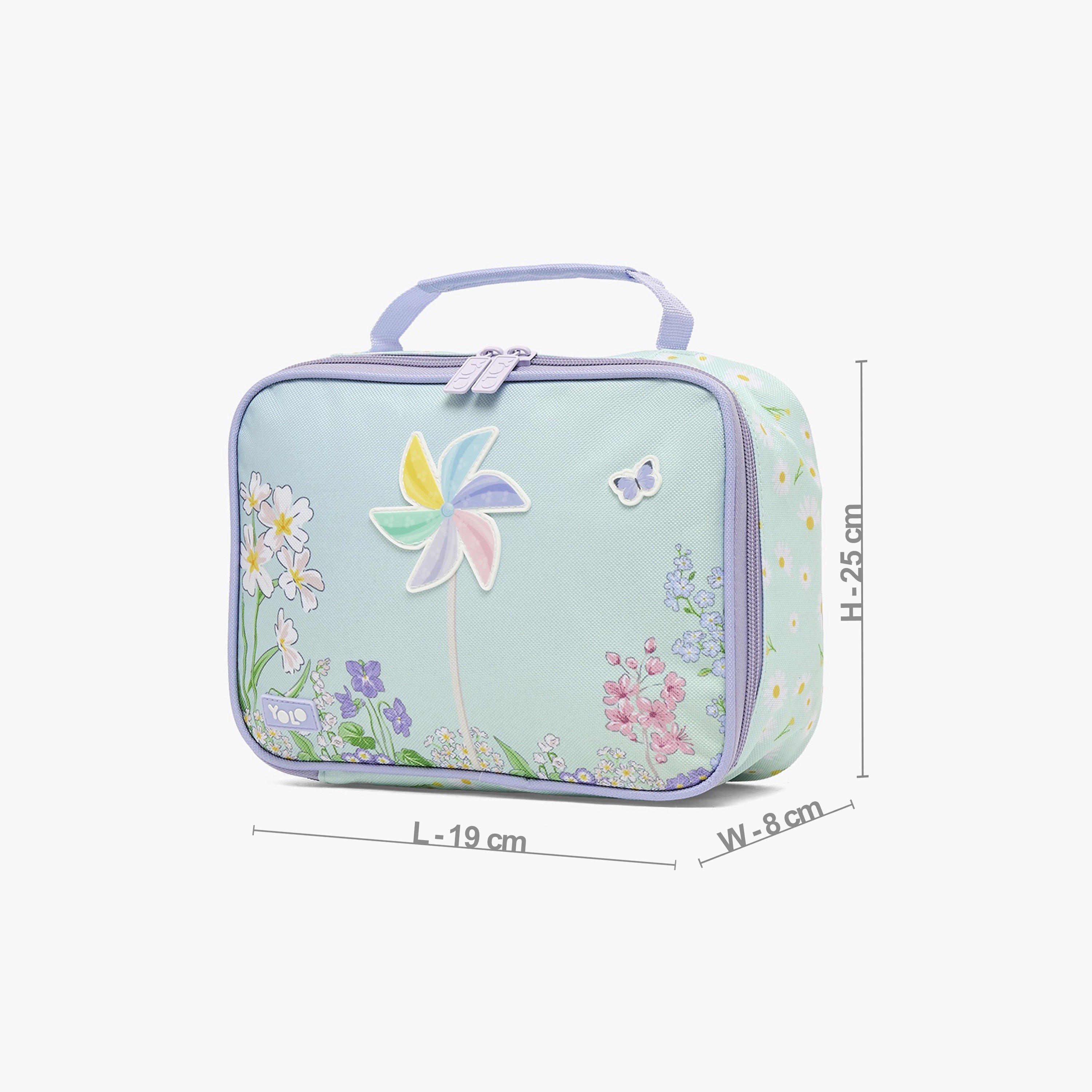 Yolo Floral Print Lunch Bag for Girls 5-8 Years with Zip Closure-school-lunchessentials-lunchbags-image-6