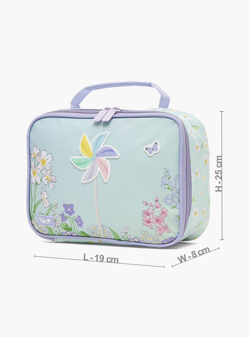 Yolo Floral Print Lunch Bag for Girls 5-8 Years with Zip Closure-school-lunchessentials-lunchbags-image-6