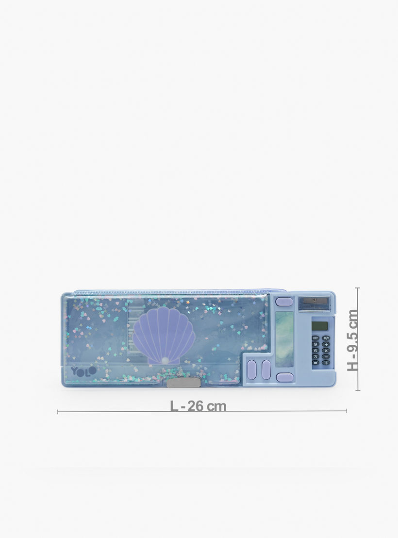 Yolo Ocean Shell Print Pencil Case with Calculator-school-stationery-pencilcases-image-4