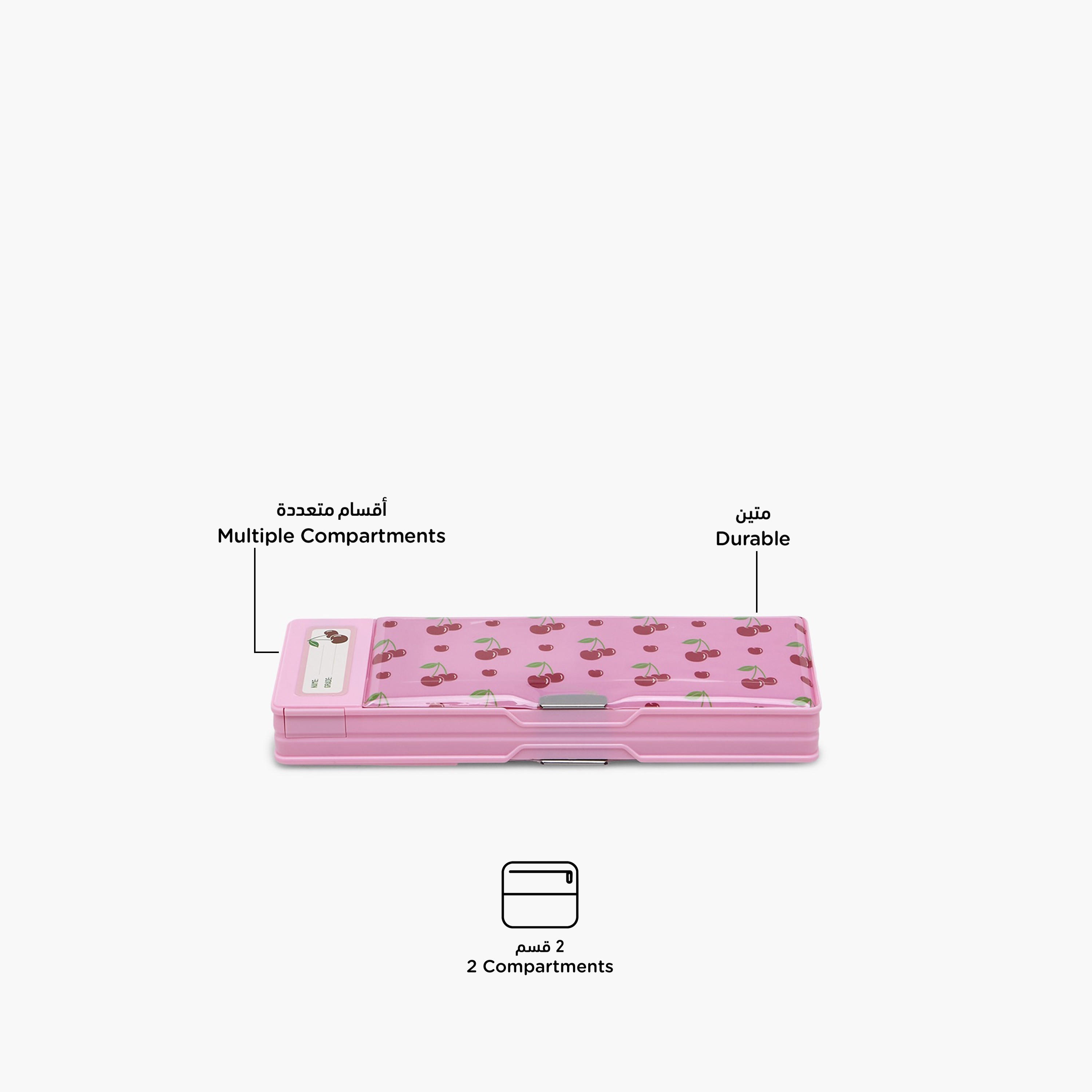 Yolo Cherry Print Pencil Case with Flap Closure-school-stationery-pencilcases-image-2