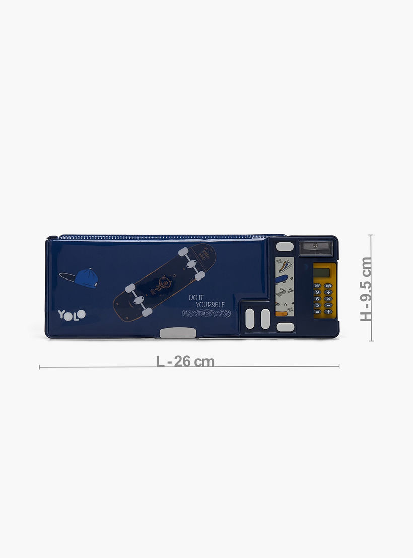 Yolo Skateboard Print Pencil Case with Calculator-school-stationery-pencilcases-image-4