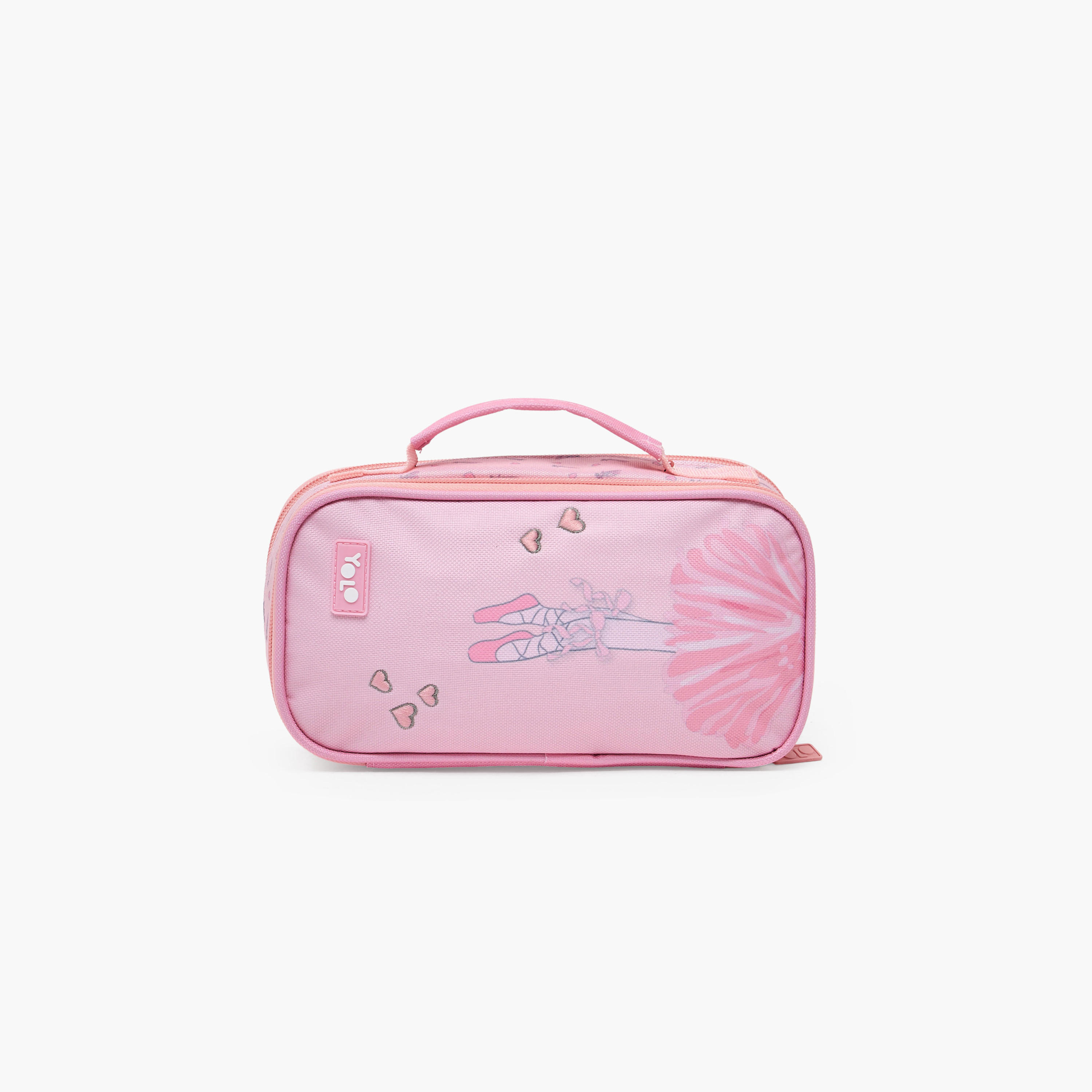 Yolo Ballerina Print Pencil Pouch with 2 Compartments-school-stationery-pencilcases-image-1