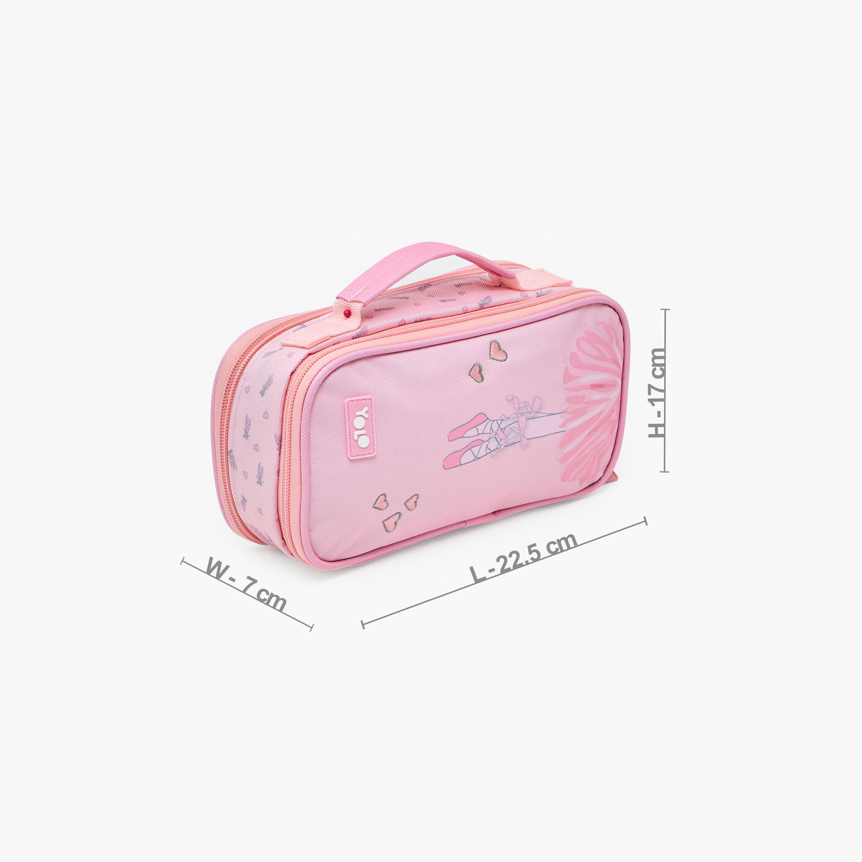 Yolo Ballerina Print Pencil Pouch with 2 Compartments-school-stationery-pencilcases-image-3