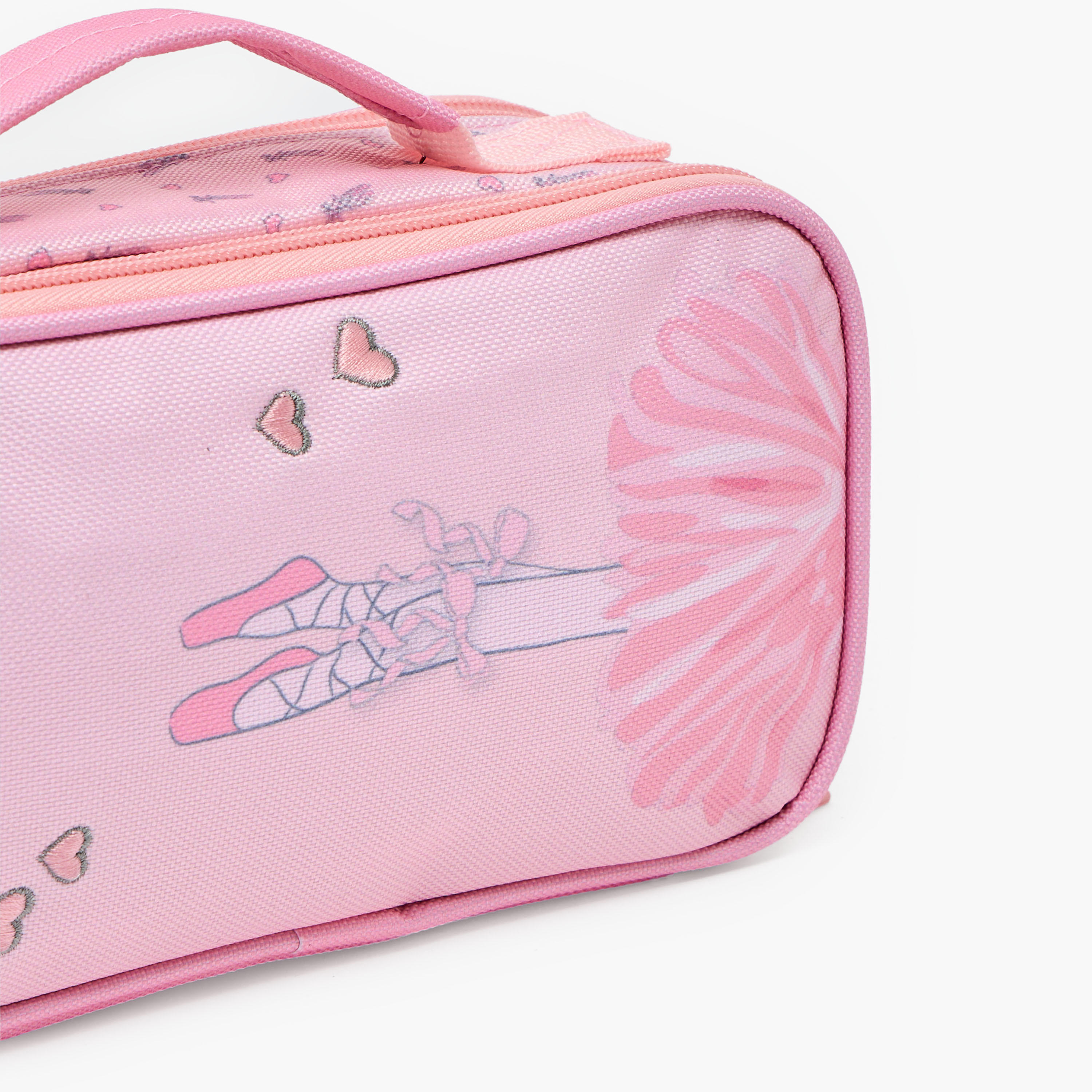 Yolo Ballerina Print Pencil Pouch with 2 Compartments-school-stationery-pencilcases-image-5