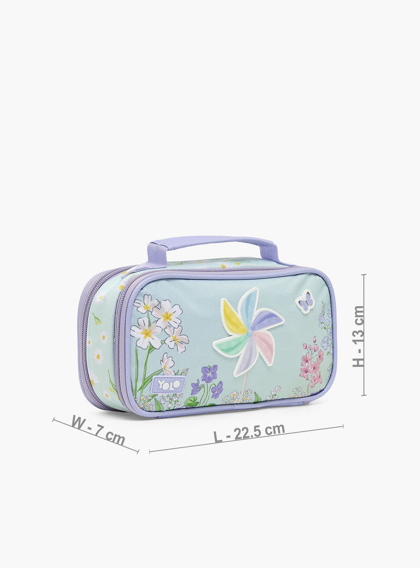 مقلمة بقسمين وطبعات زهرية من يولو-school-stationery-pencilcases-image-3