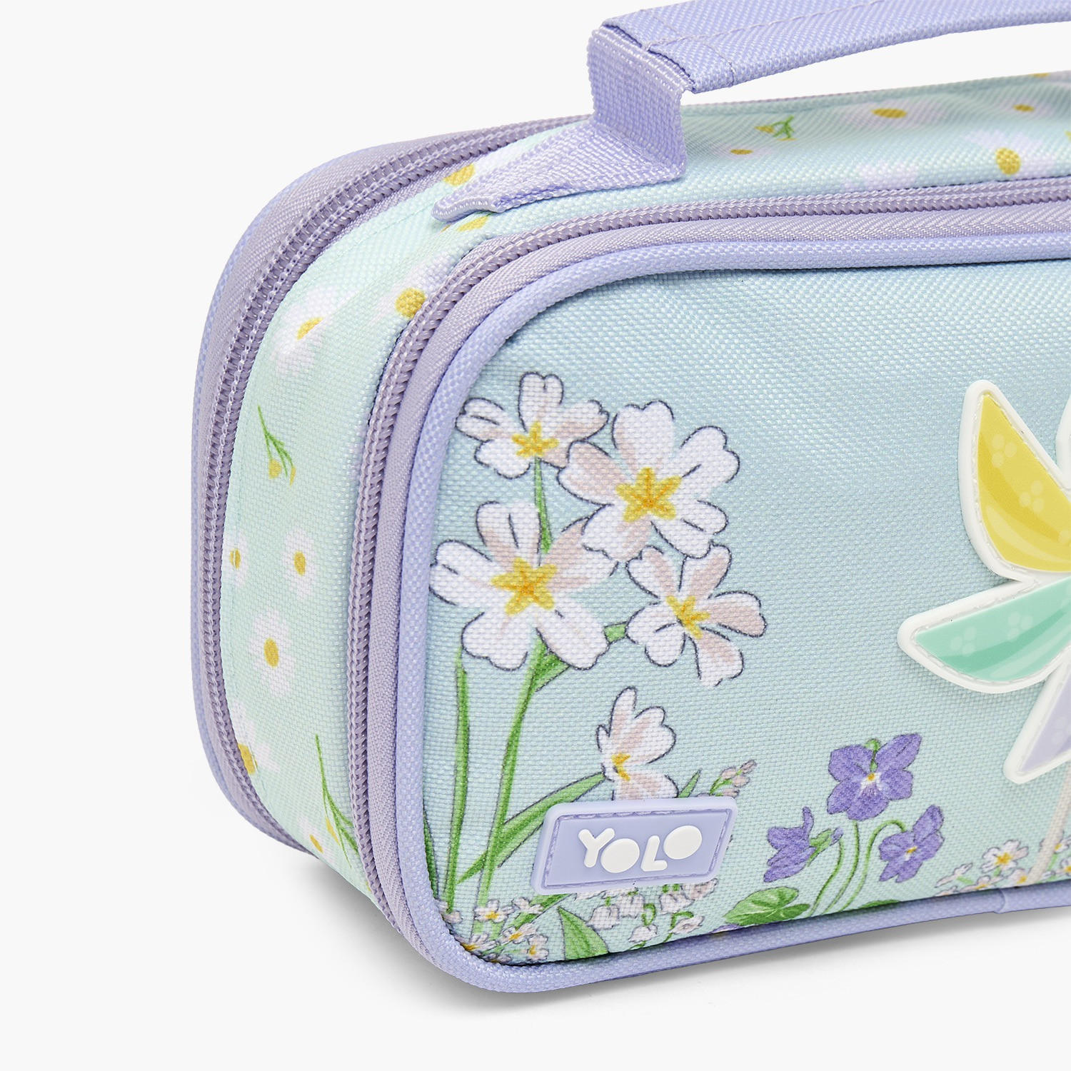مقلمة بقسمين وطبعات زهرية من يولو-school-stationery-pencilcases-image-5