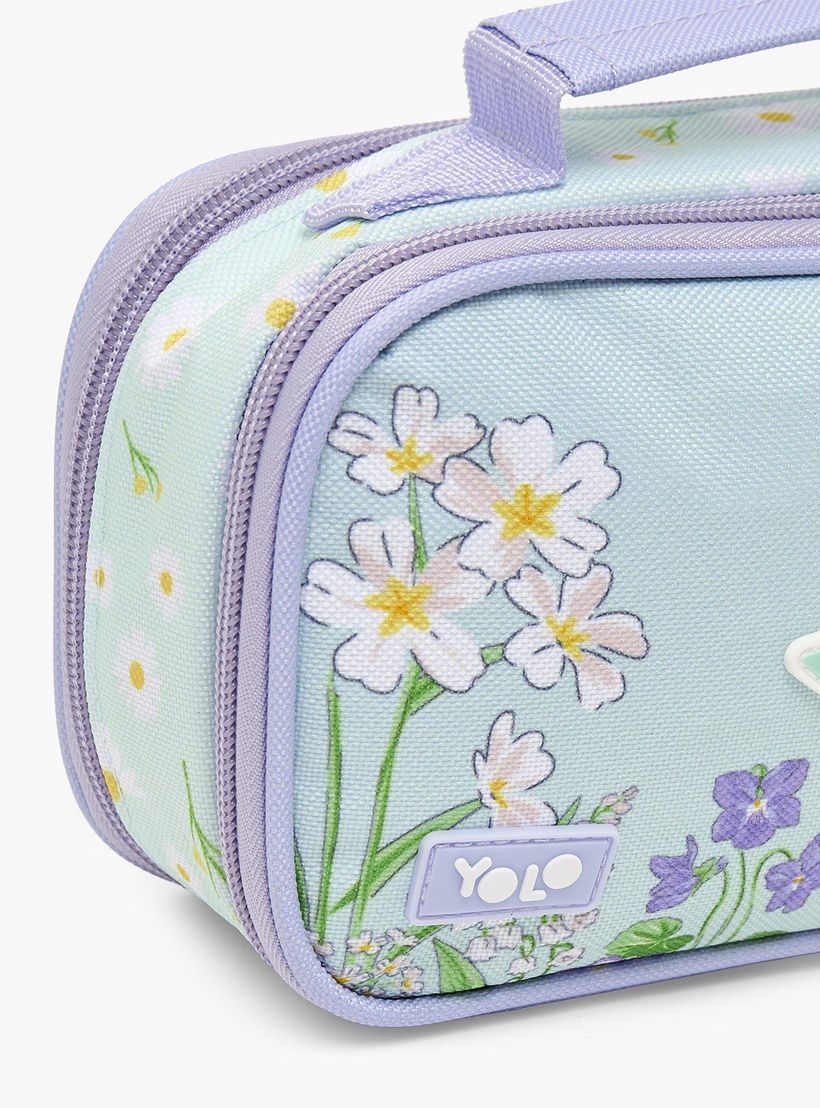 مقلمة بقسمين وطبعات زهرية من يولو-school-stationery-pencilcases-image-5
