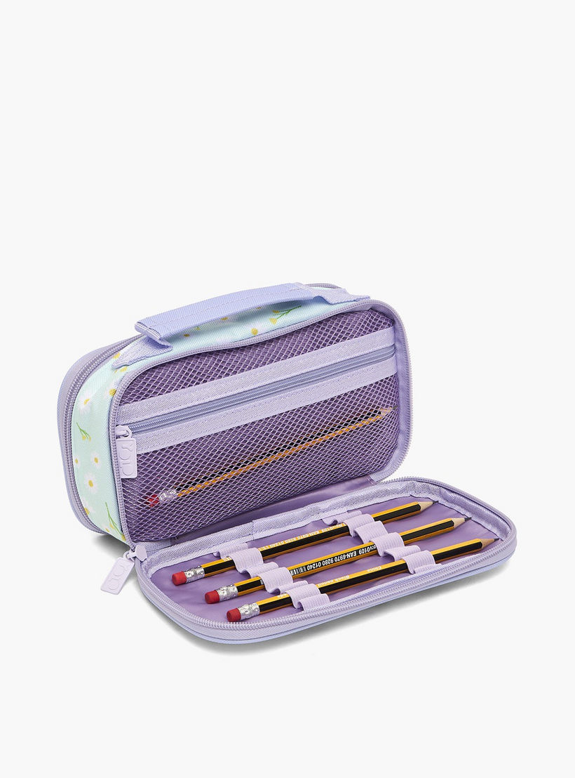 مقلمة بقسمين وطبعات زهرية من يولو-school-stationery-pencilcases-image-7