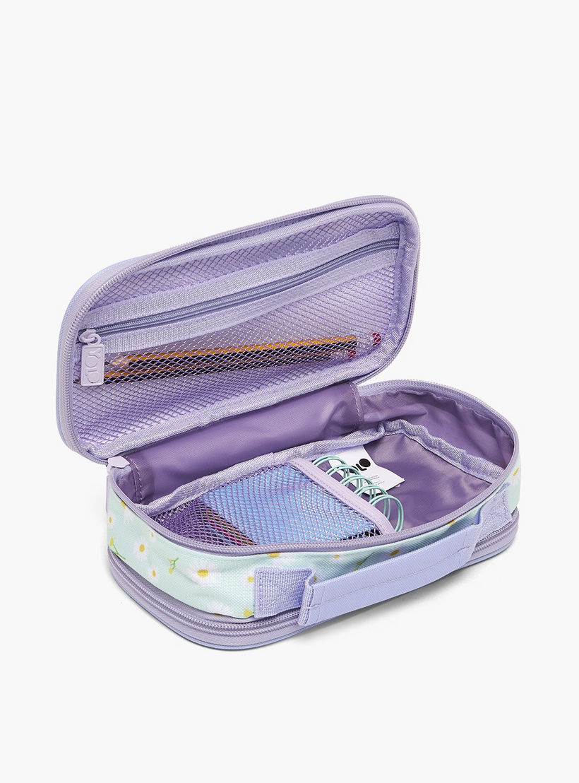 مقلمة بقسمين وطبعات زهرية من يولو-school-stationery-pencilcases-image-8
