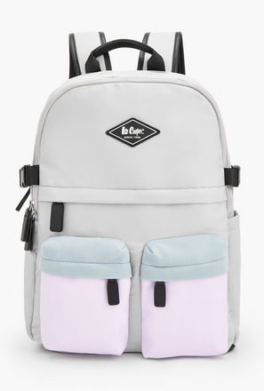 Lee Cooper Logo Applique Backpack with Adjustable Shoulder Straps-school-image-1