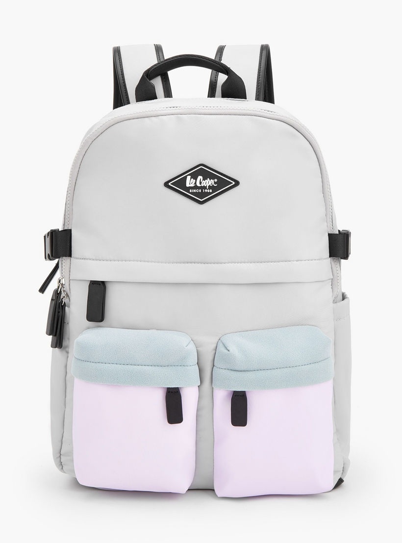 Lee Cooper Logo Applique Backpack with Adjustable Shoulder Straps-school-bagsandbackpacks-backpacks-image-1