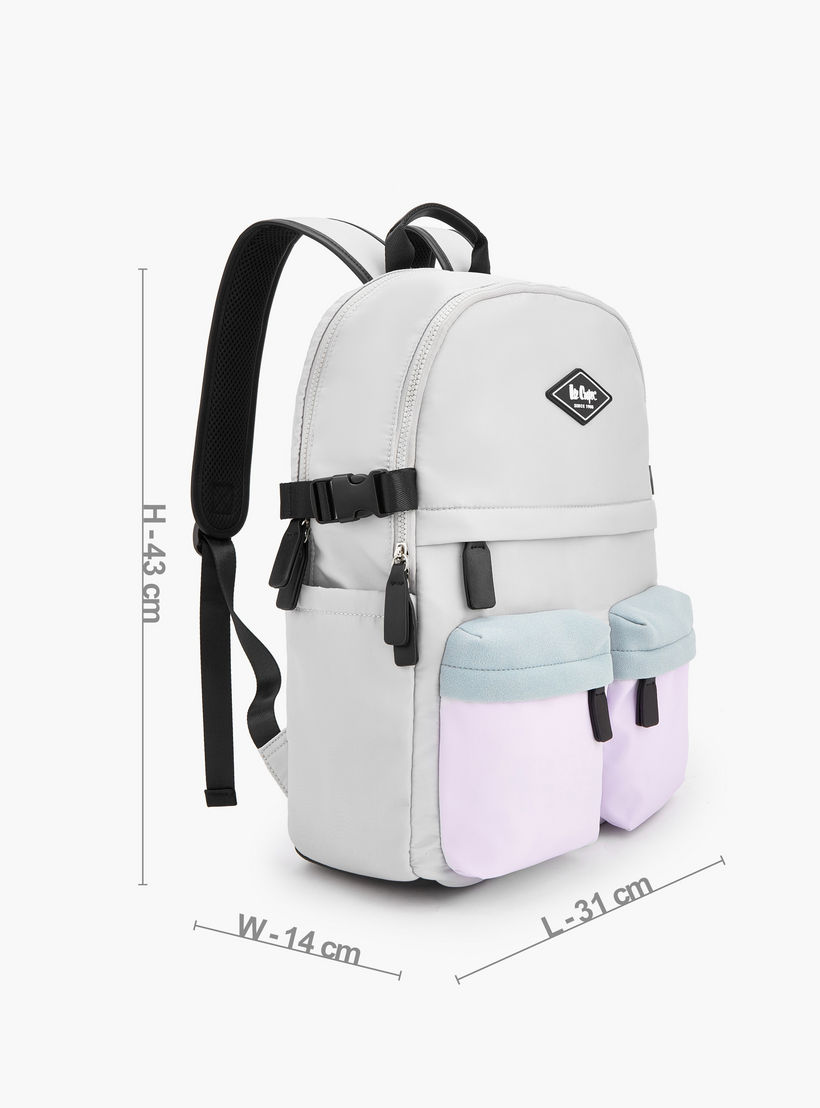 Lee Cooper Logo Applique Backpack with Adjustable Shoulder Straps-school-bagsandbackpacks-backpacks-image-5