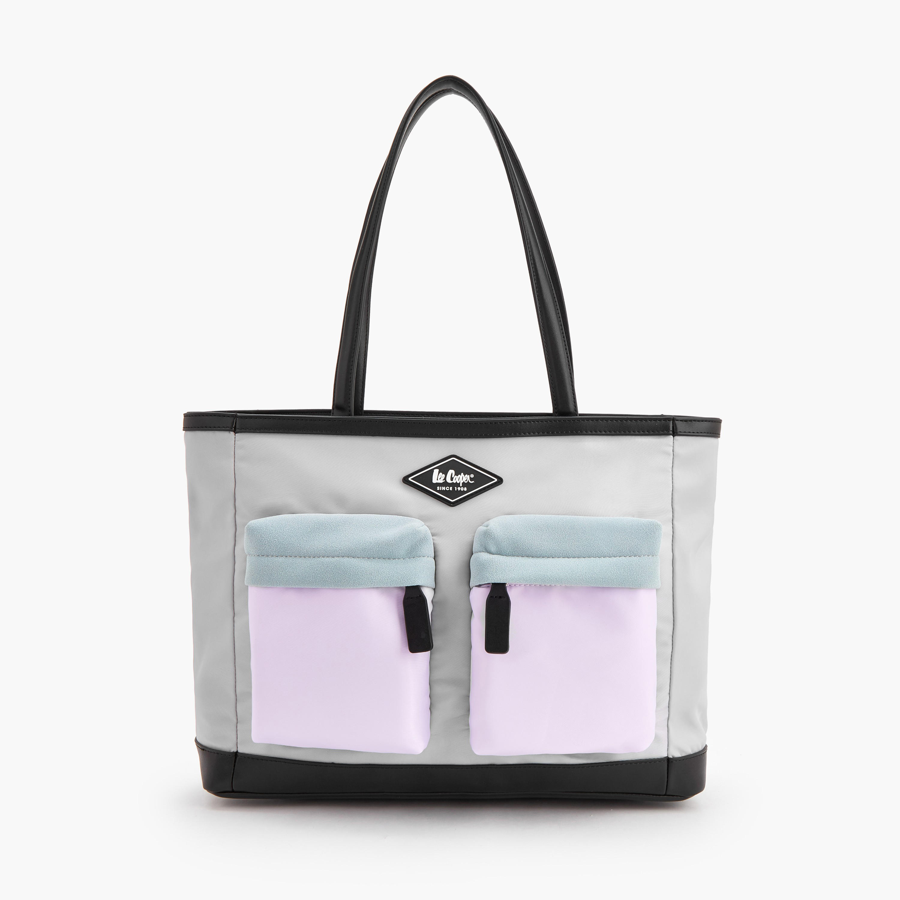 شنطة توت بقوالب ملونة وسحاب إغلاق من لي كوبر-women-bagsandwallets-handbags-image-1