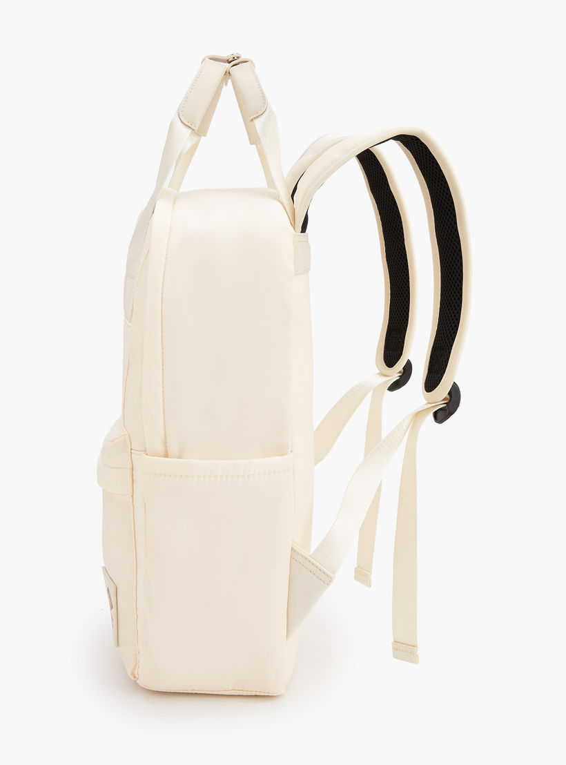 Lee Cooper Logo Print Backpack with Adjustable Shoulder Straps-women-bagsandwallets-backpacks-image-6