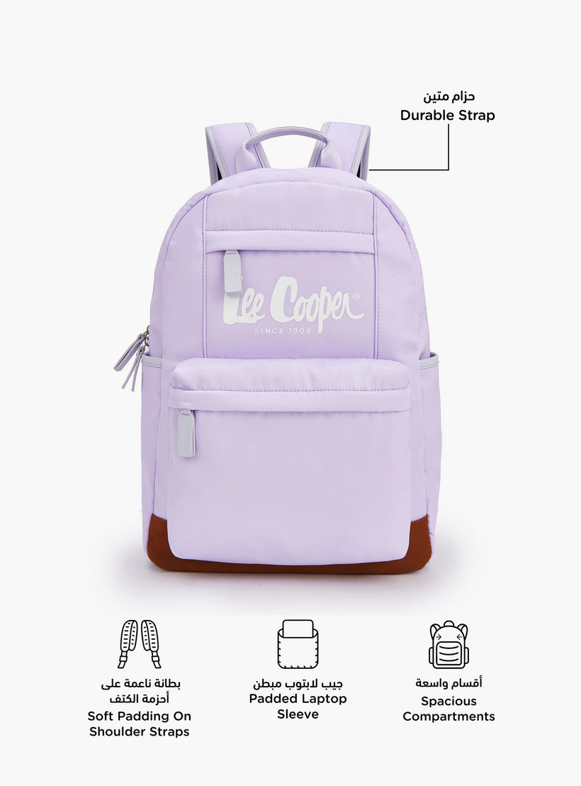 Lee Cooper Solid Backpack with Adjustable Shoulder Straps-women-bagsandwallets-backpacks-image-2