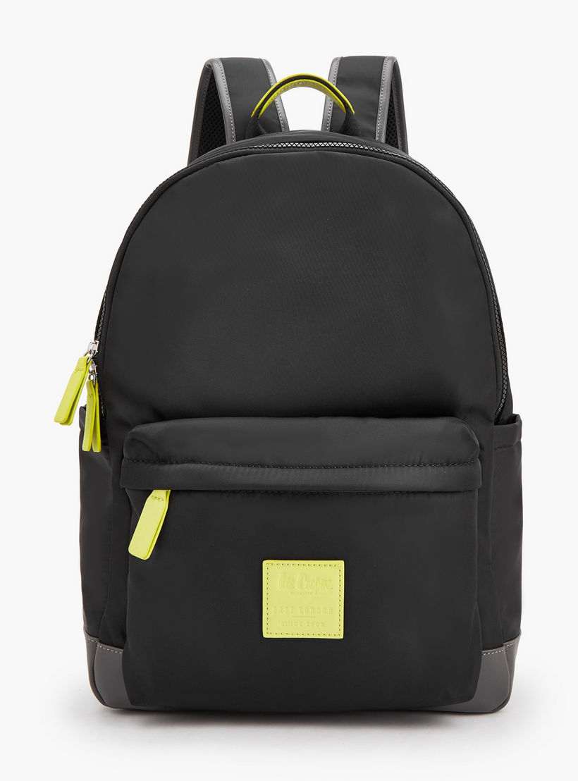 Lee Cooper Logo Applique Backpack with Zip Closure-school-bagsandbackpacks-backpacks-image-1
