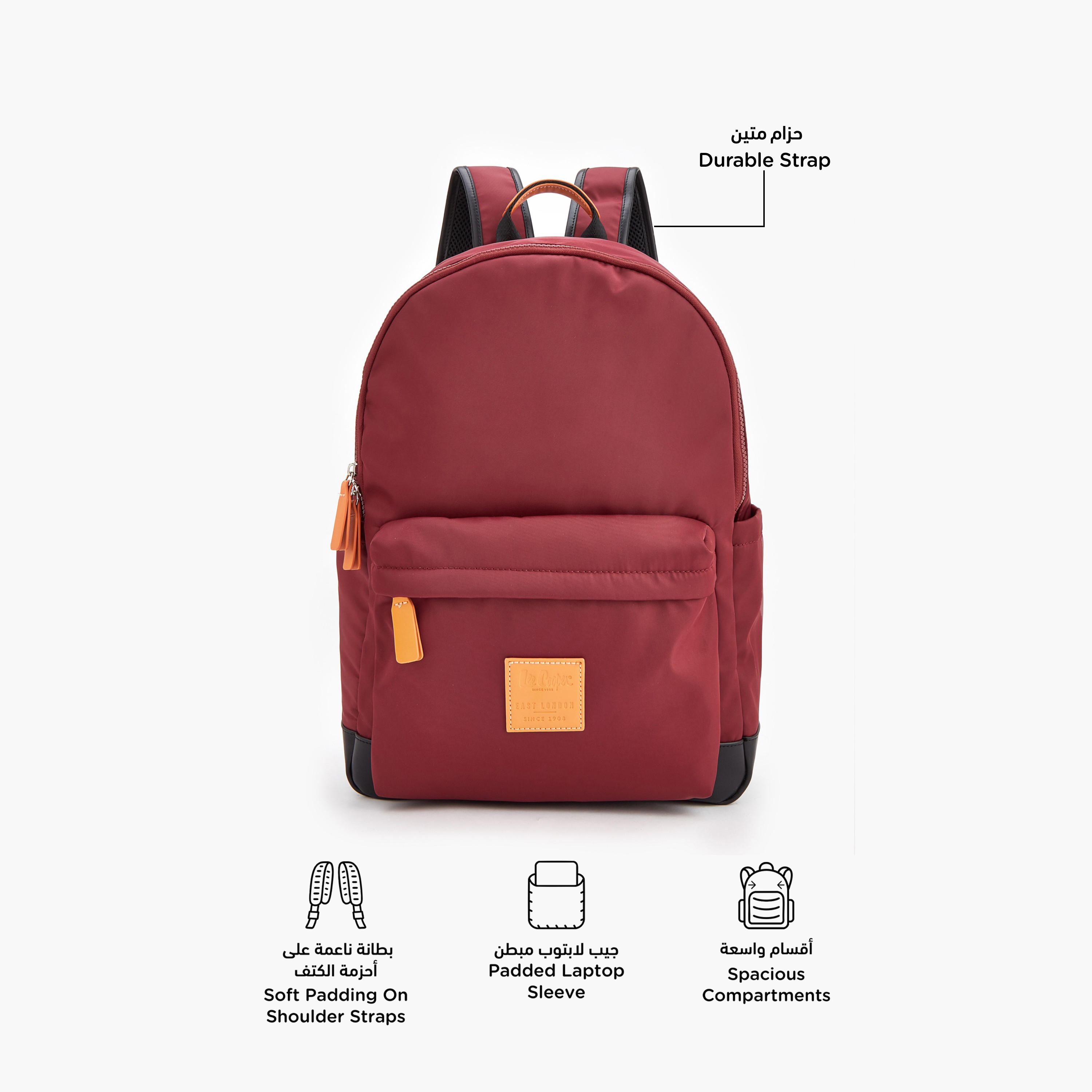 شنطة ظهر بسحاب إغلاق وزخرفة الشعار من لي كوبر-school-bagsandbackpacks-backpacks-image-2