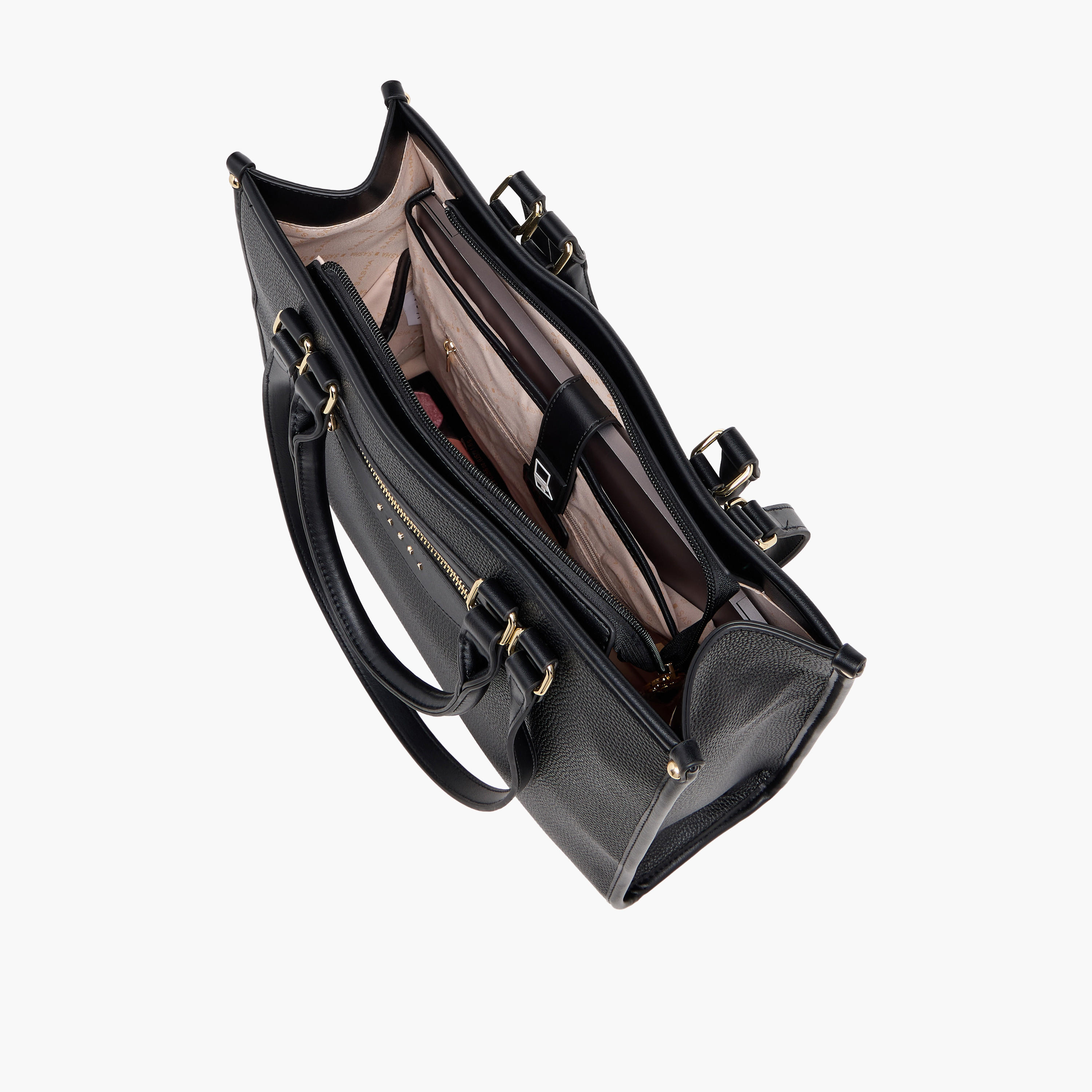 Sasha Textured Tote bag with Zip Closure-women-bagsandwallets-handbags-image-7