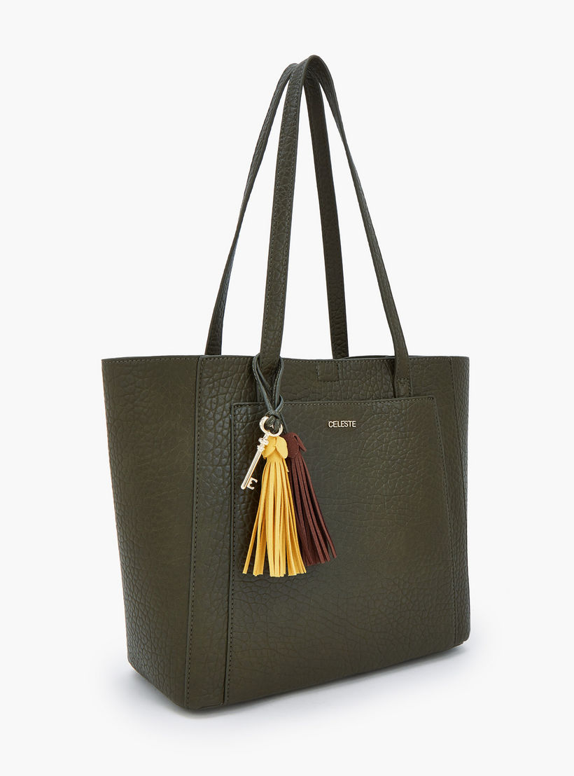 Celeste Textured Tote Bag with Pouch-women-bagsandwallets-handbags-image-4