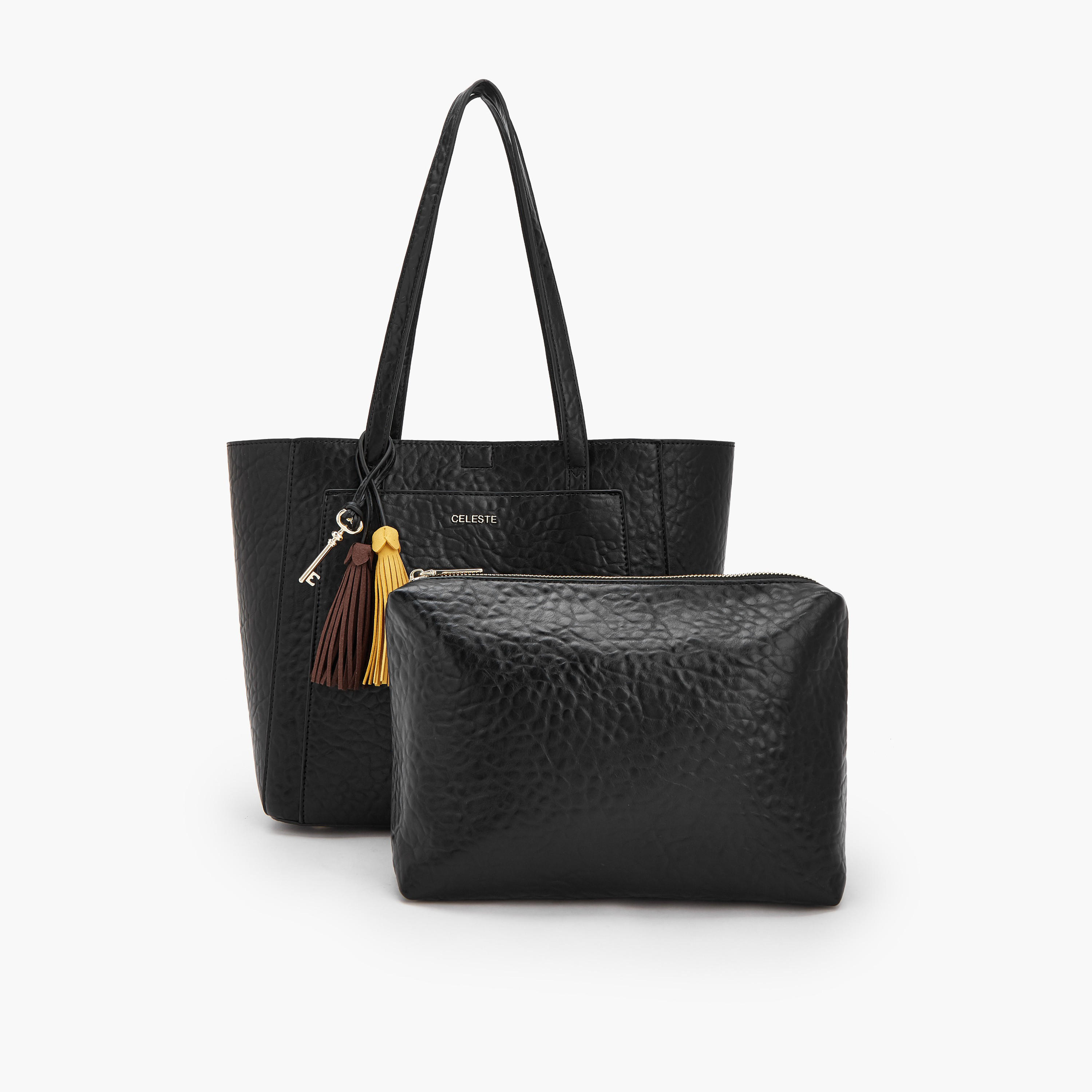 شنطة توتي بارزة الملمس مع شنطة صغيرة من سيليست-women-bagsandwallets-handbags-image-1