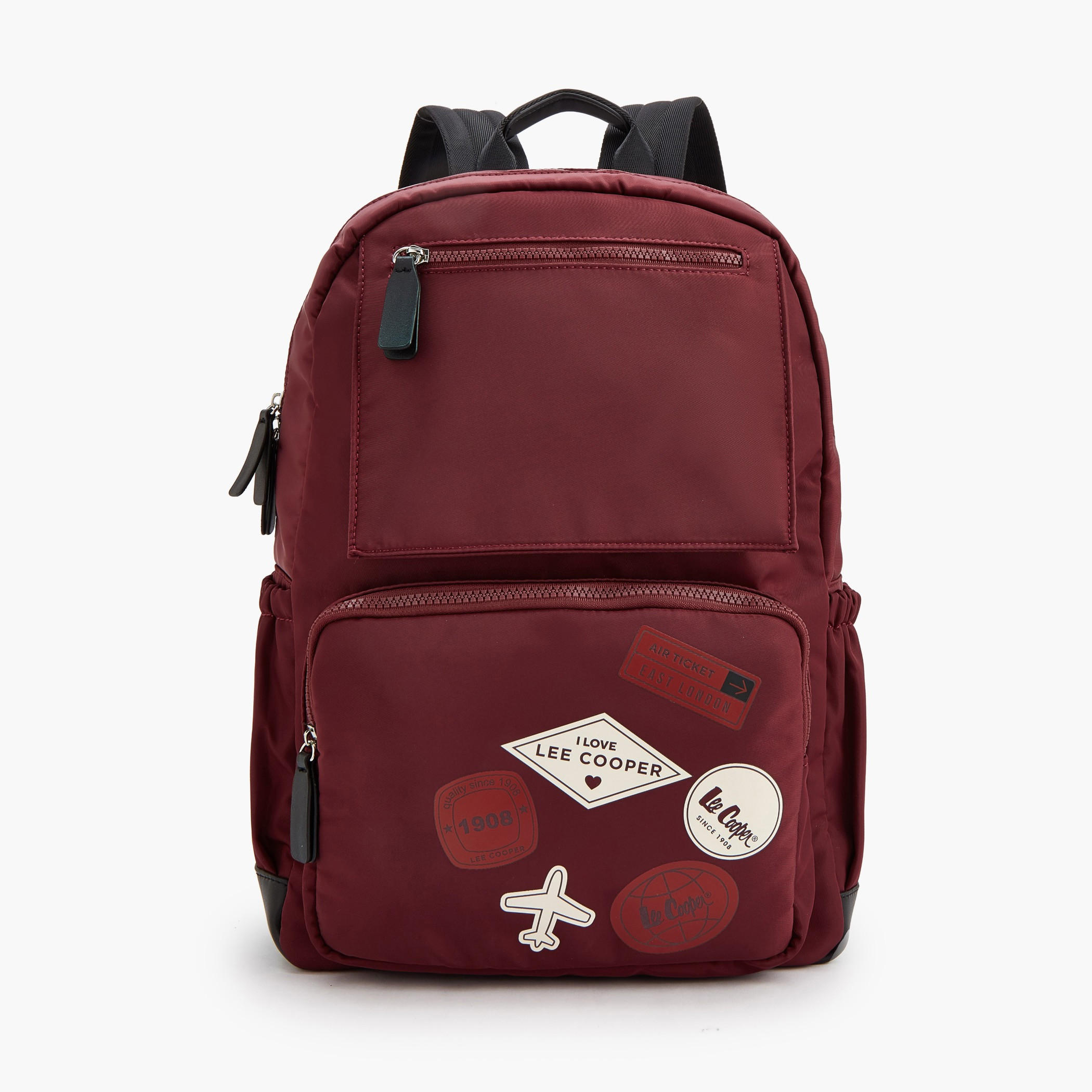Lee Cooper Logo Print Backpack with Padded Straps-women-bagsandwallets-backpacks-image-1