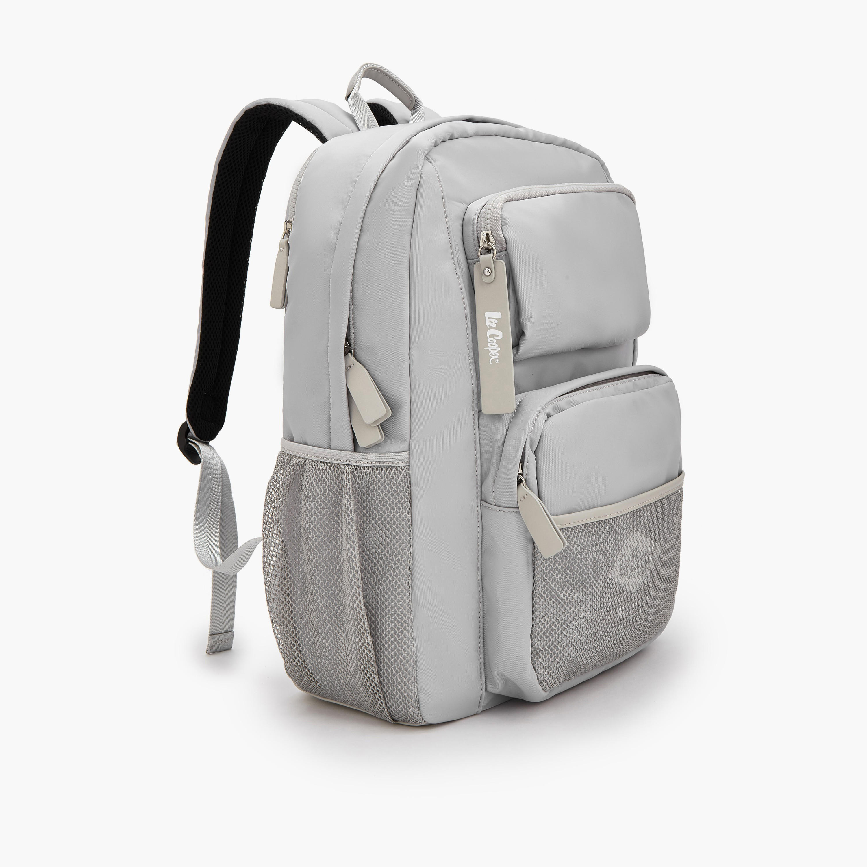 شنطة ظهر بجيب شبكي وطبعات شعار من لي كوبر-women-bagsandwallets-backpacks-image-2