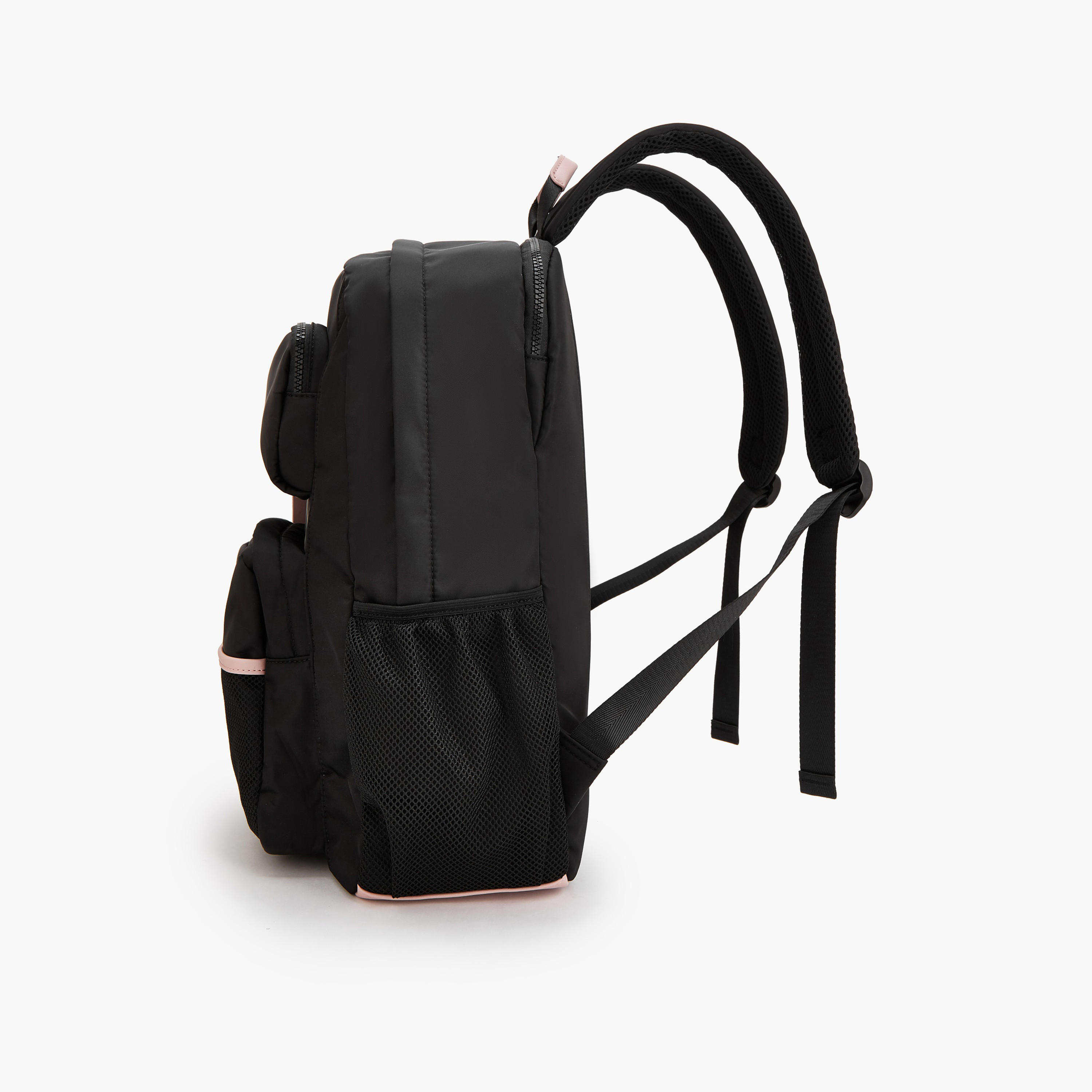 شنطة ظهر بجيب شبكي وطبعات شعار من لي كوبر-women-bagsandwallets-backpacks-image-3