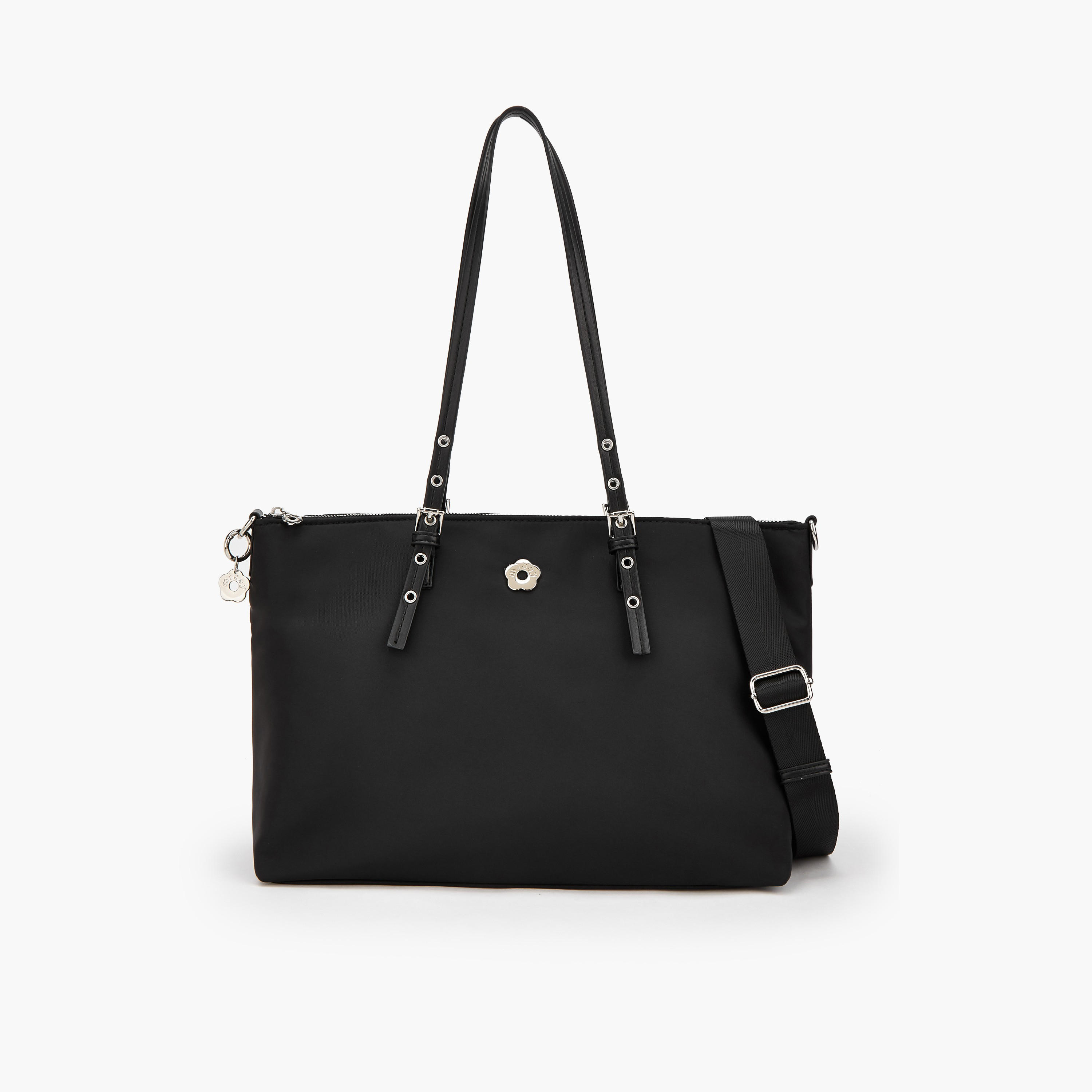 Missy Solid Tote Bag with Zip Closure-women-bagsandwallets-handbags-image-1
